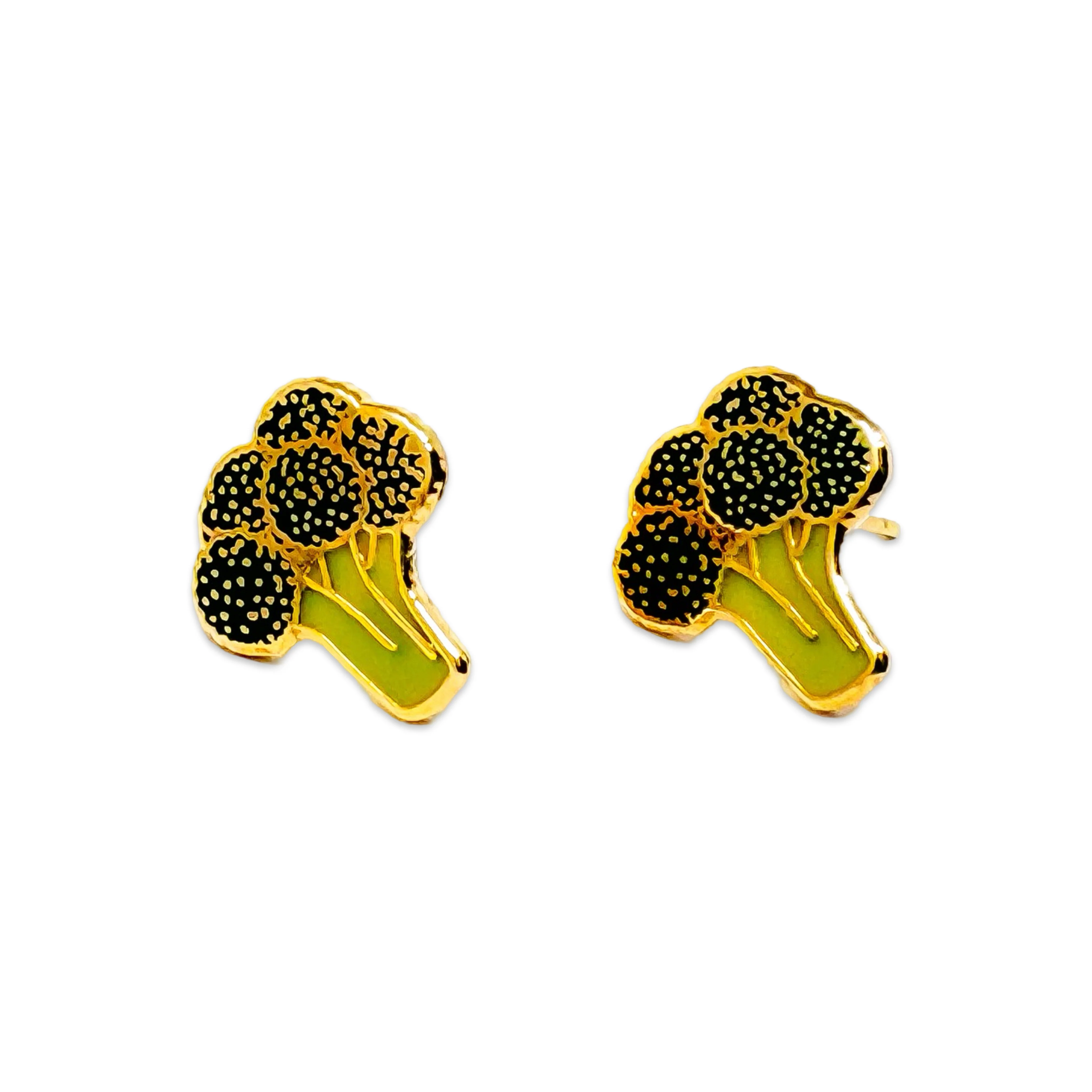 Broccoli Enamel Earrings - Image 3