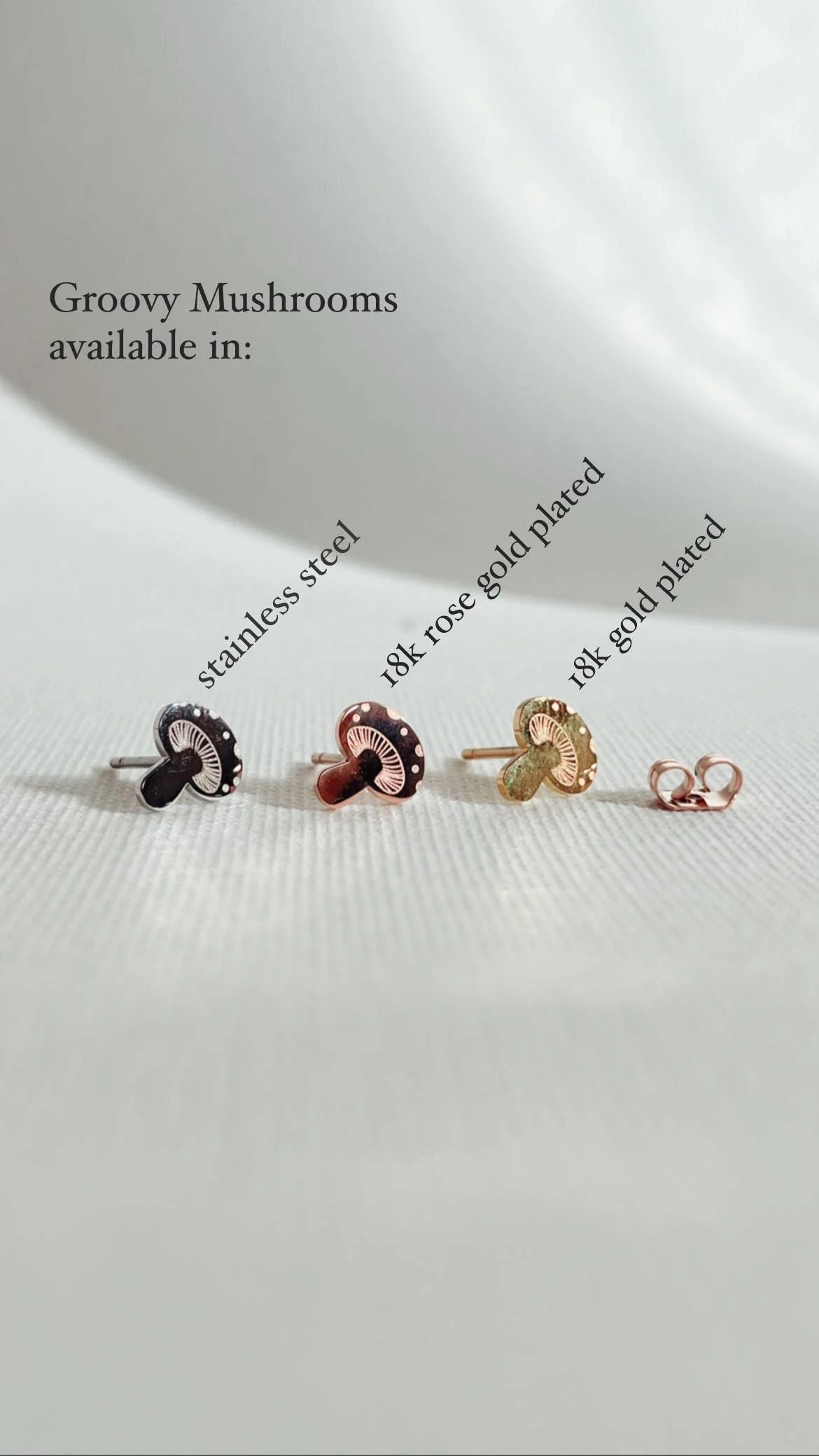 Dainty Little Tiny Things | Groovy Mushrooms | Earring Studs - Image 2