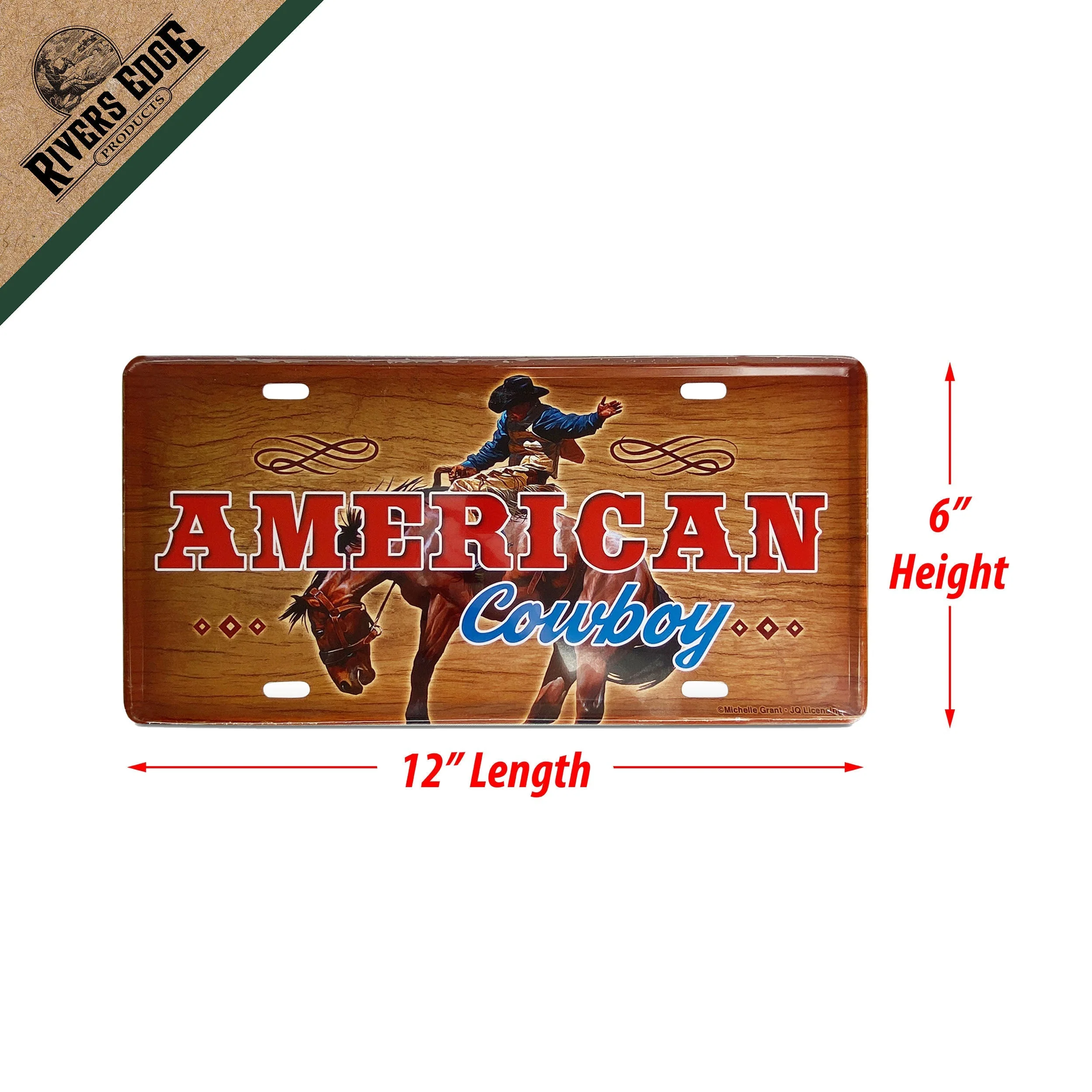 Vanity License Plate 12in x 6in-American Cowboy - Image 2