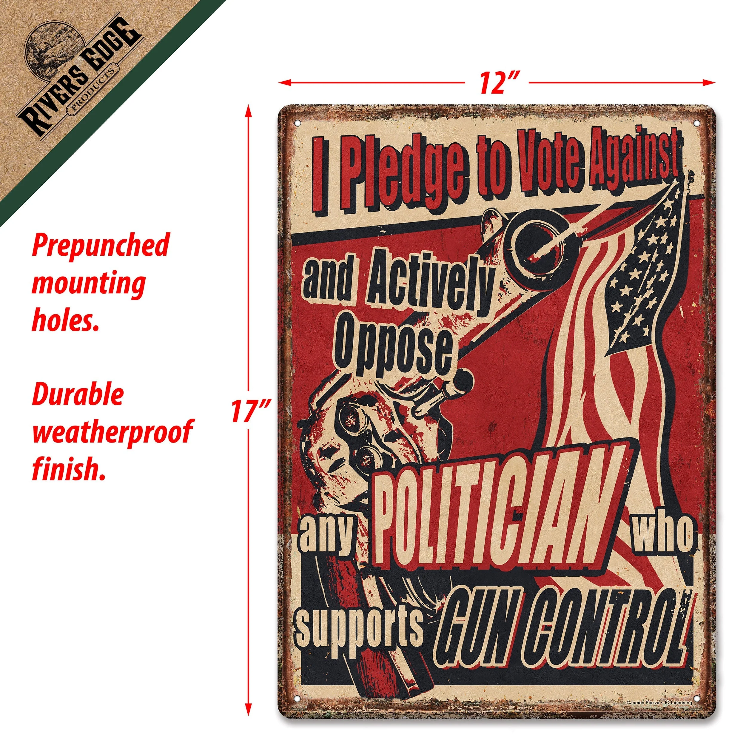 Tin Sign 12in x 17in-Vote Politician - Image 2