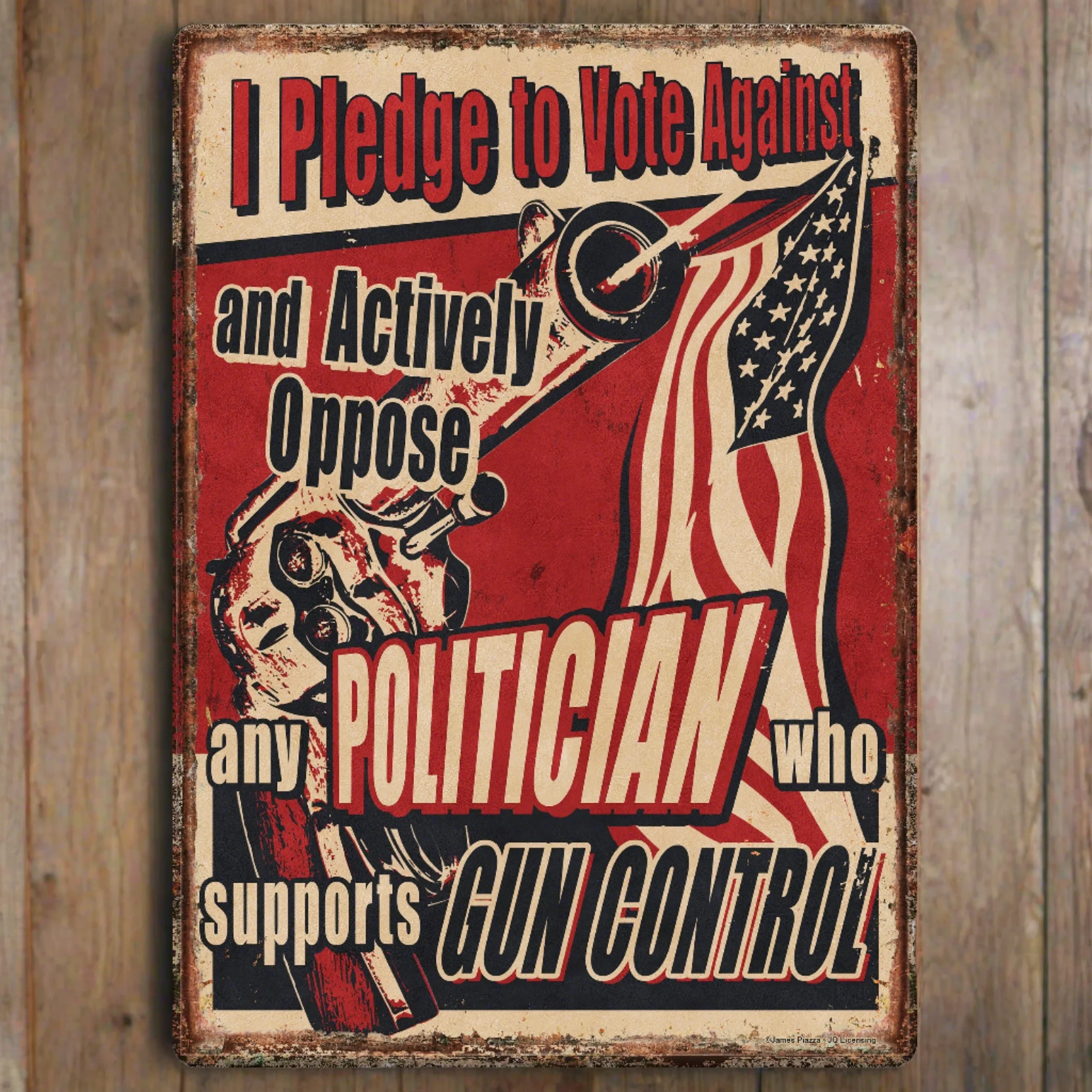Tin Sign 12in x 17in-Vote Politician - Image 1