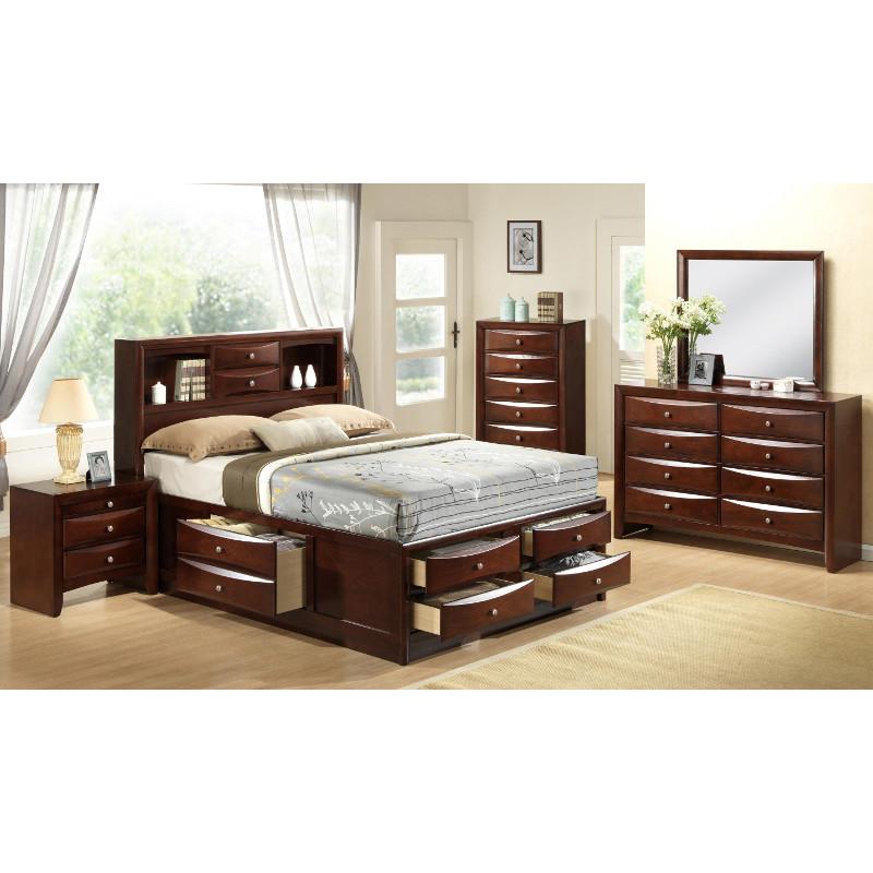Crown Mark Emily King Bed with Storage B4255-K-HBFB/B4255-K-RAIL/B4255-K-DRW-L/B4255-K-DRW-R - Image 2