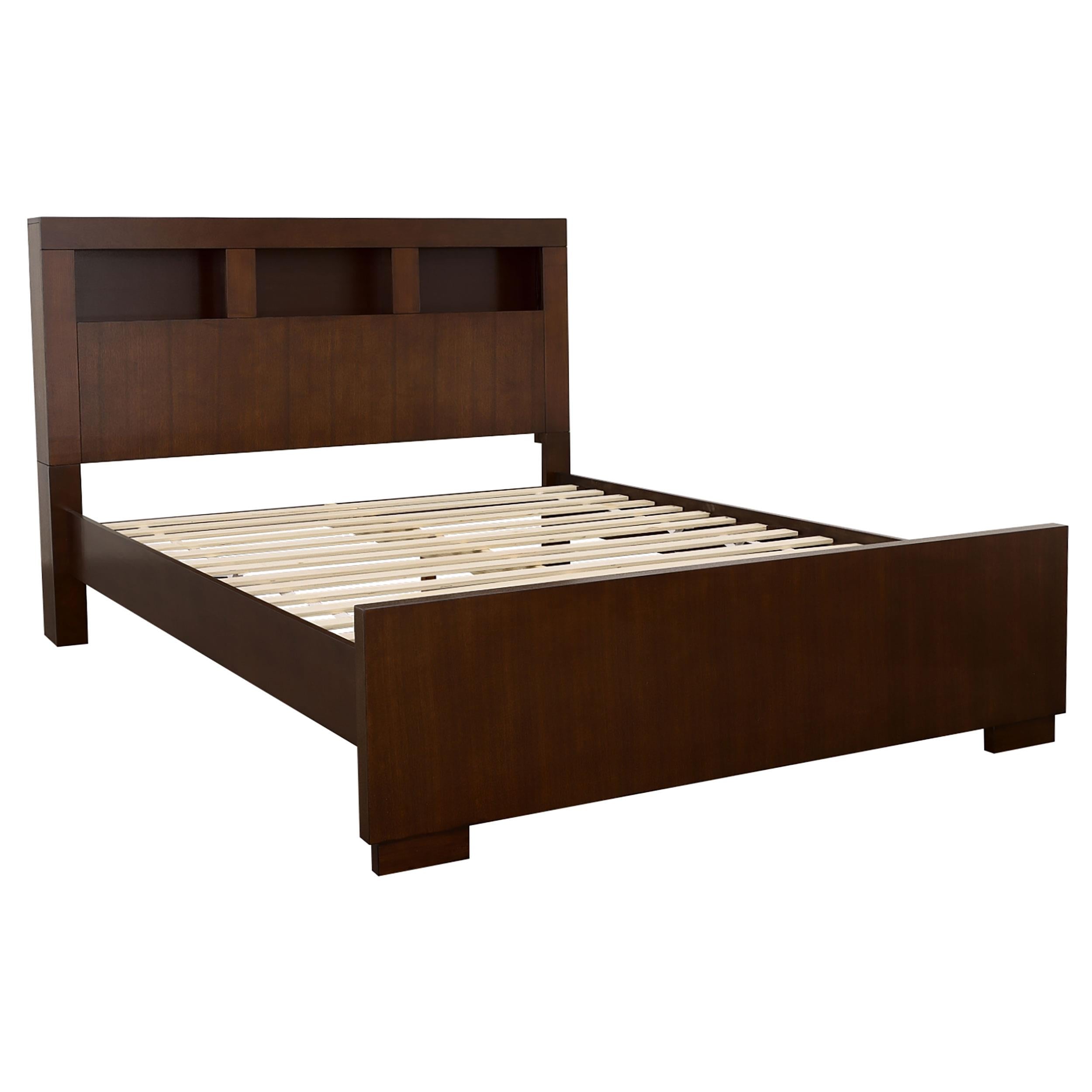 Coaster Furniture Jessica 200719KE Eastern King LED Storage Bookcase Bed - Cappuccino - Image 1