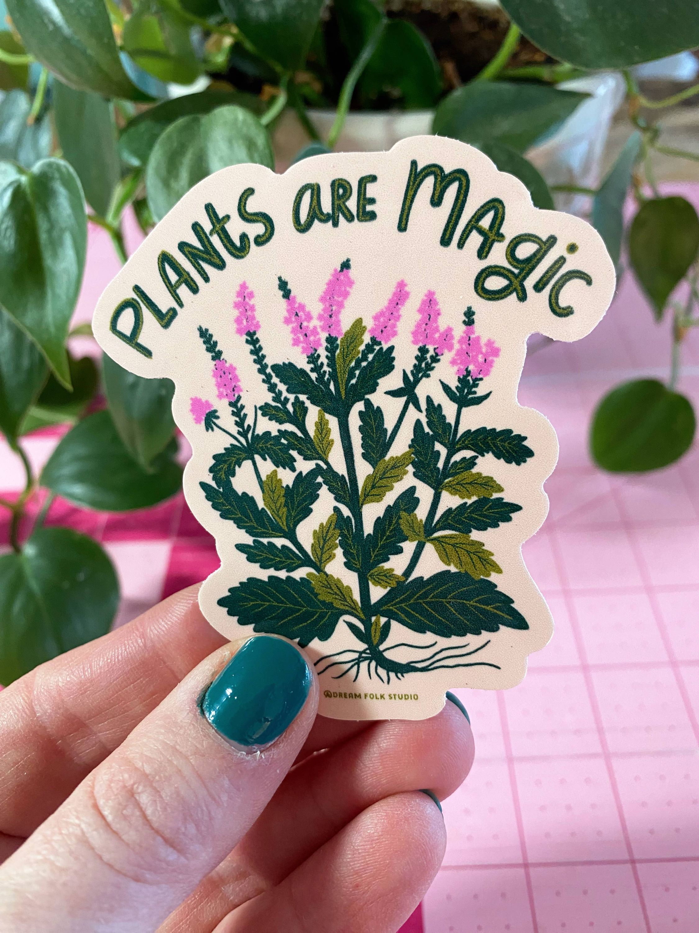 Plants are Magic Sticker - Vervain - Verbena Flower Decal - Image 1