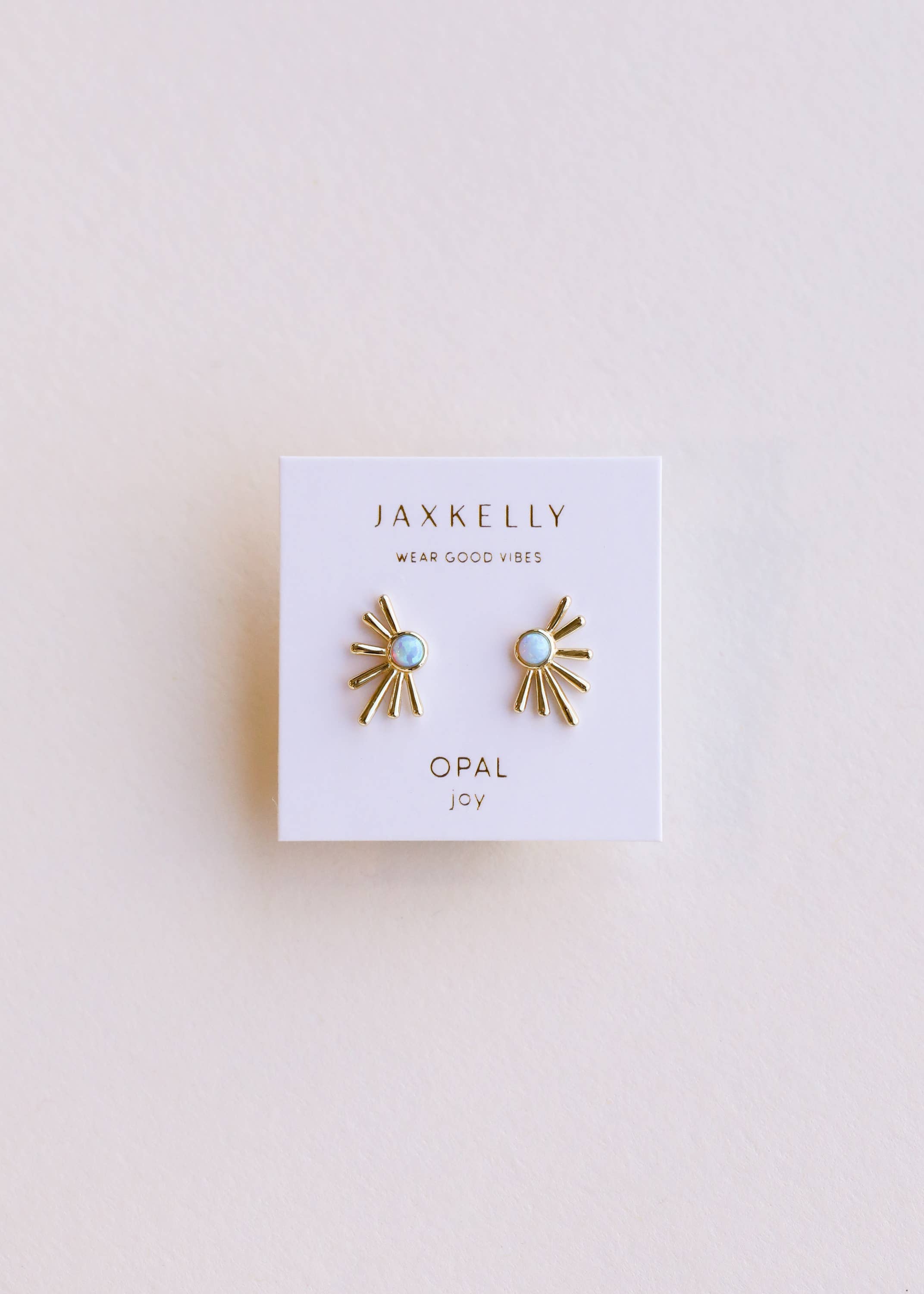 Sun Ray - Fire Opal - Gold Earrings - Image 2