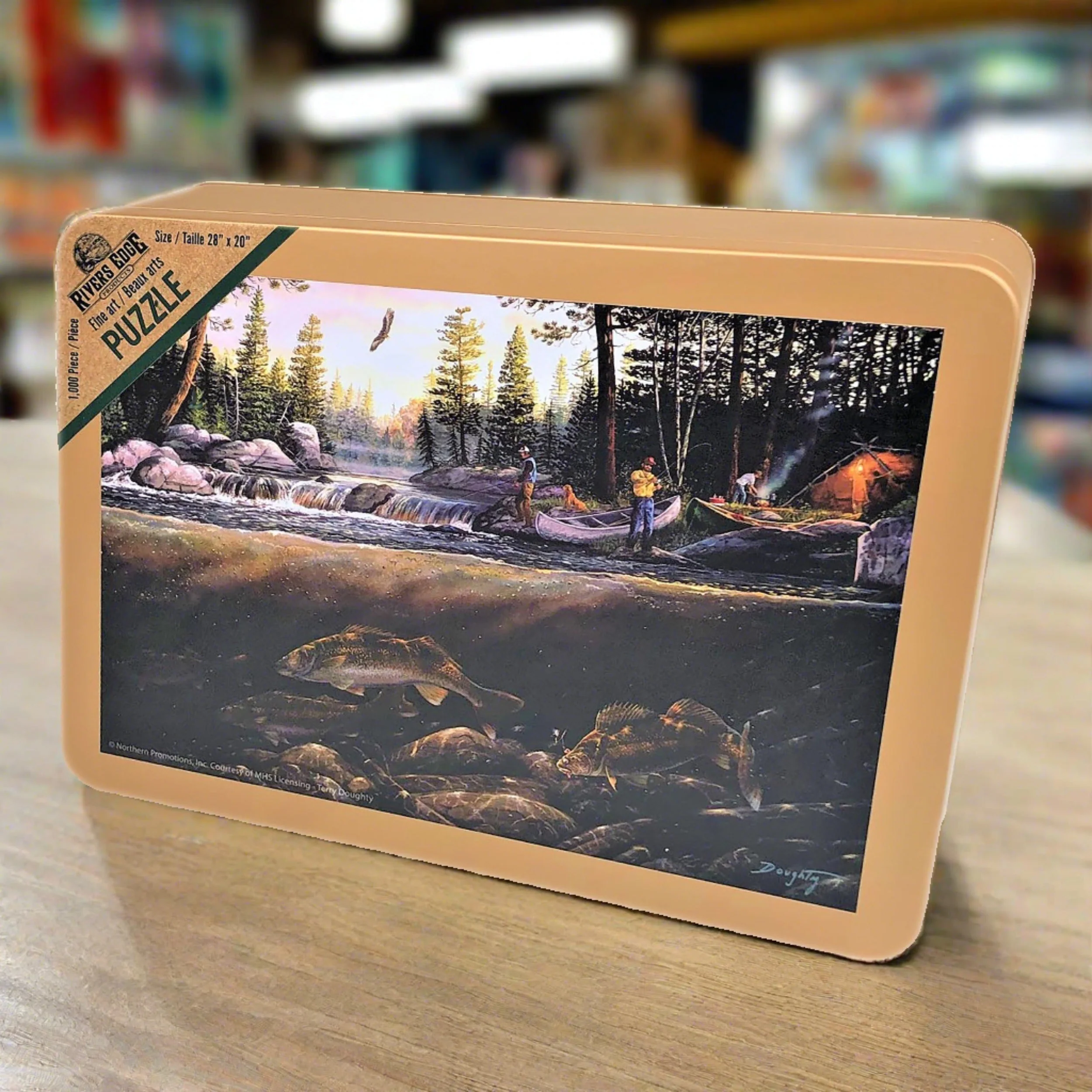 Puzzle in Tin 1000-Piece-Fishing the Falls