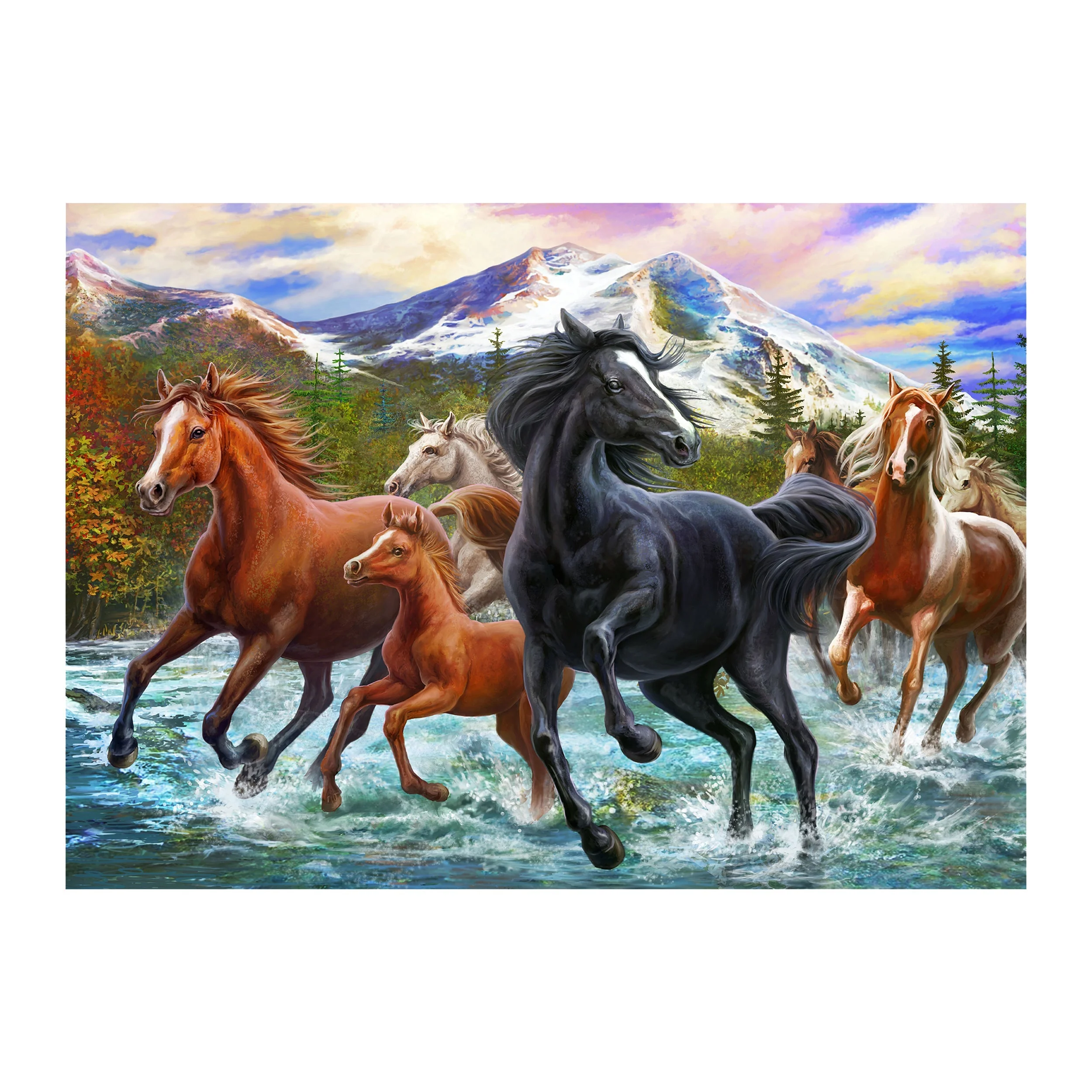 Puzzle in Tin 1000-Piece-Black Stallion Friends
