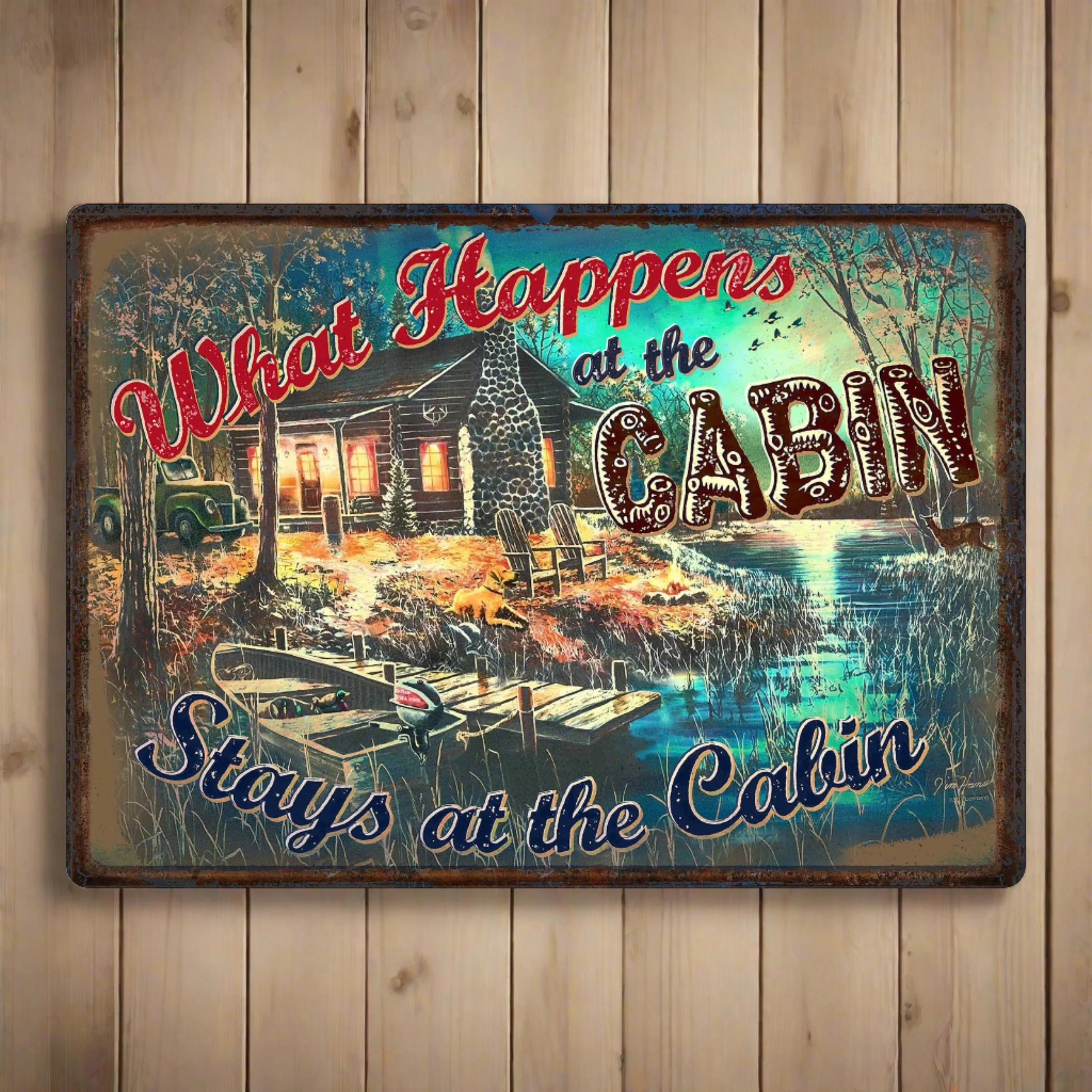 Tin Sign 12in x 17in-What Happens - Image 1