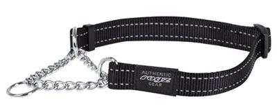Rogz For Dogs Fanbelt Half-Slip Collar Black - Size L - Image 1