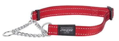 Rogz For Dogs Fanbelt Half-Slip Collar Red - Size L - Image 1