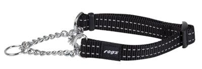 Rogz For Dogs Snake Half-Slip Collar Black - for dogs from 12-22 kg - Size M - Image 1
