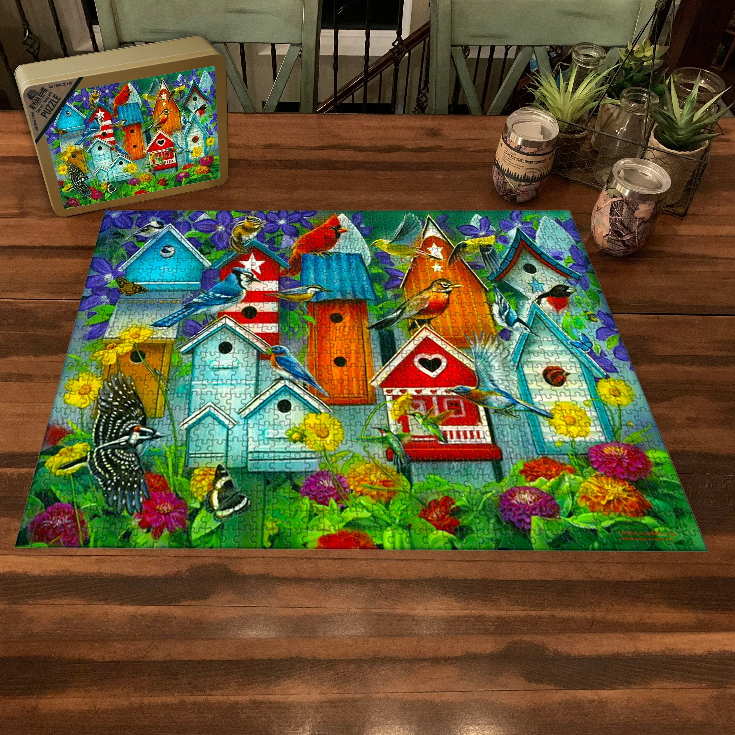 Puzzle in Tin 1000-Piece-Birdhouse Garden - Image 3