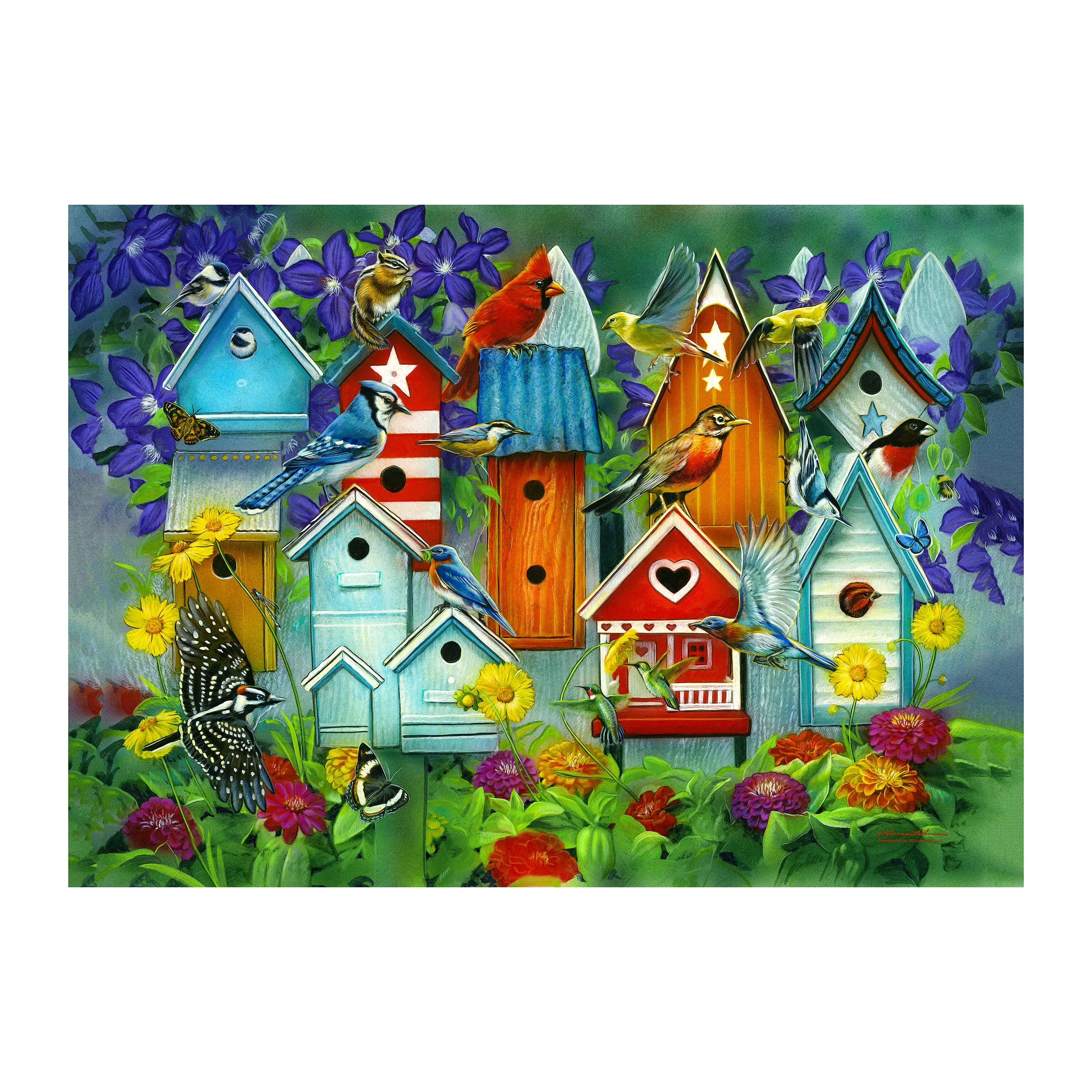 Puzzle in Tin 1000-Piece-Birdhouse Garden