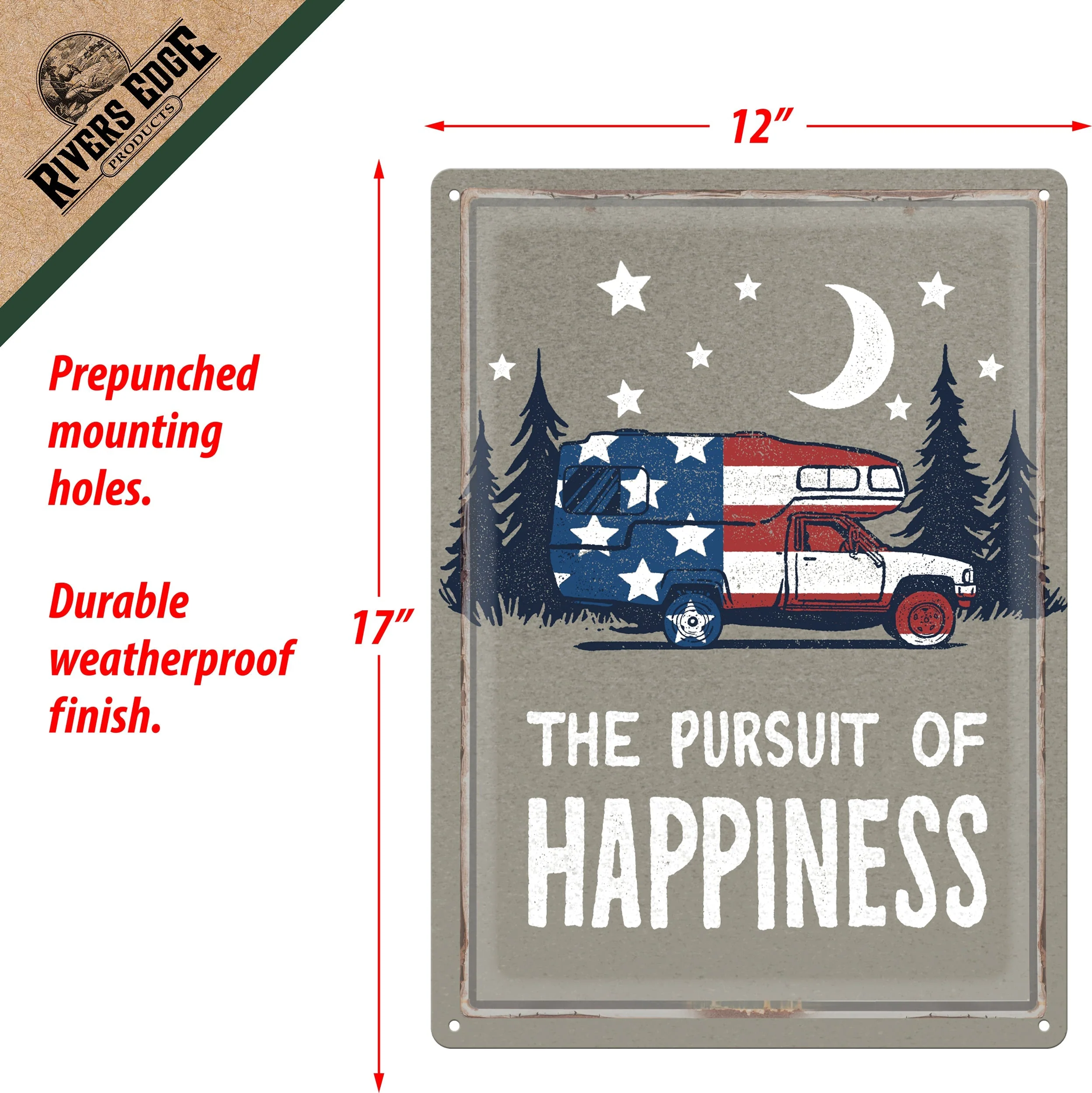 Tin Sign 12in x 17in-The Pursuit of Happiness - Image 2