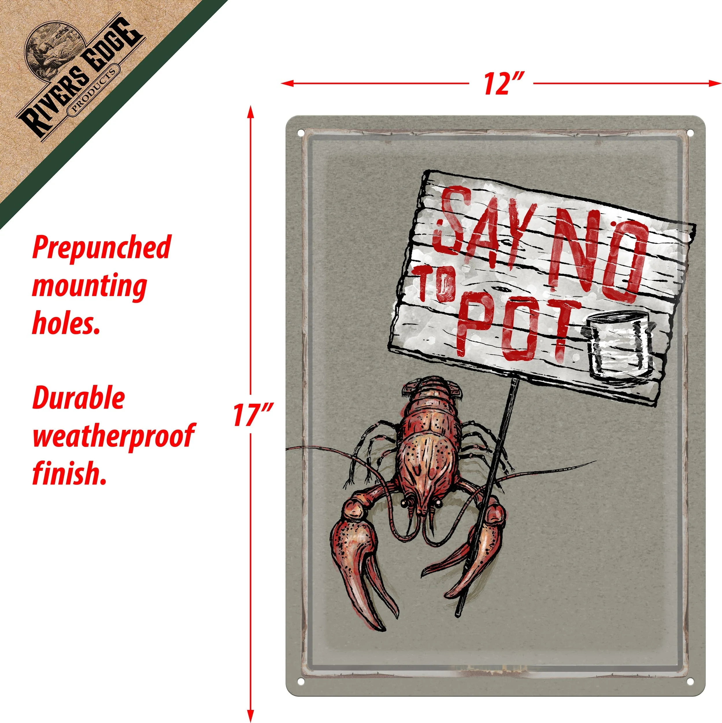 Tin Sign 12in x 17in-Say No to Pot - Image 2