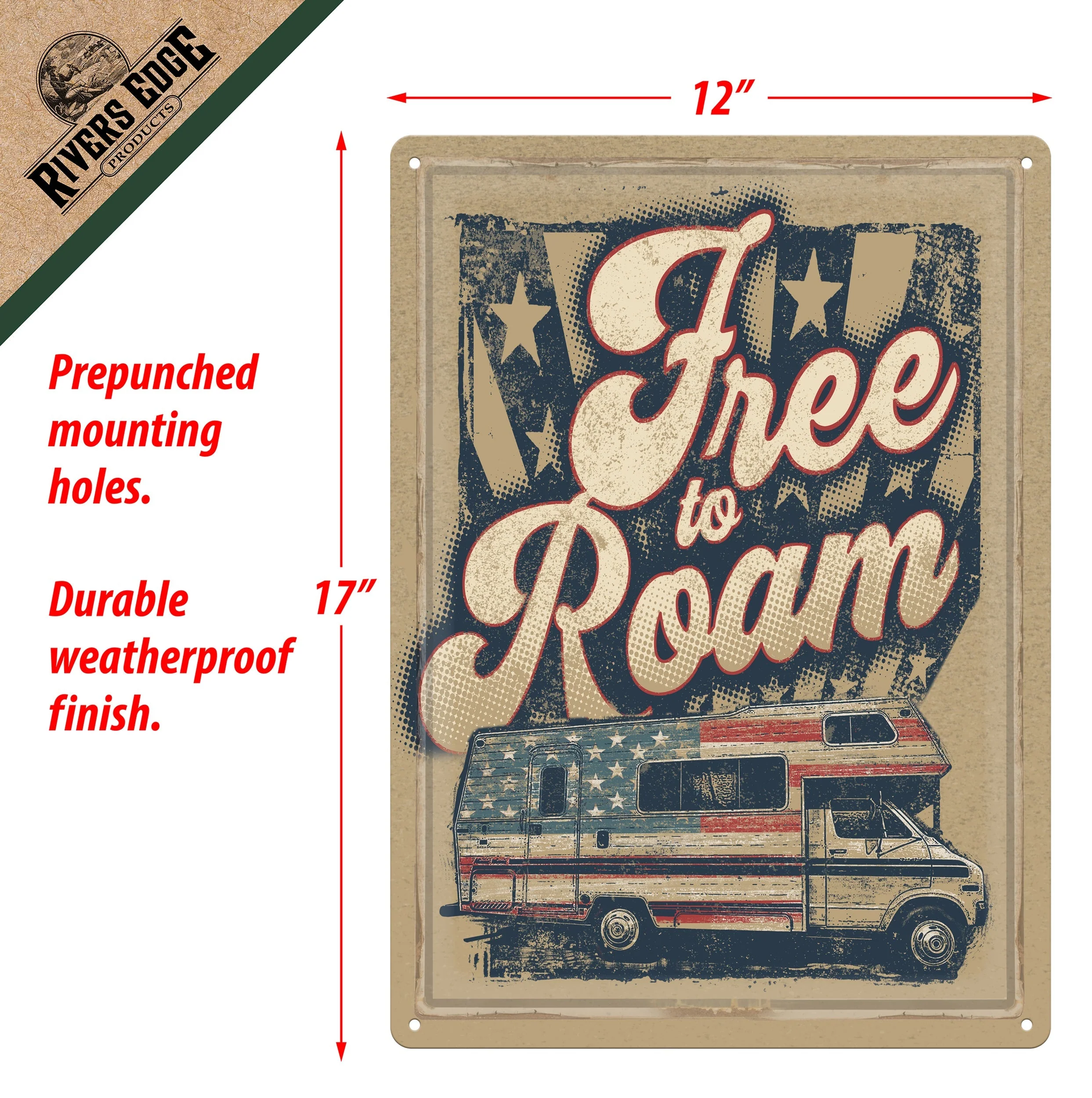 Tin Sign 12in x 17in-Free to Roam - Image 2