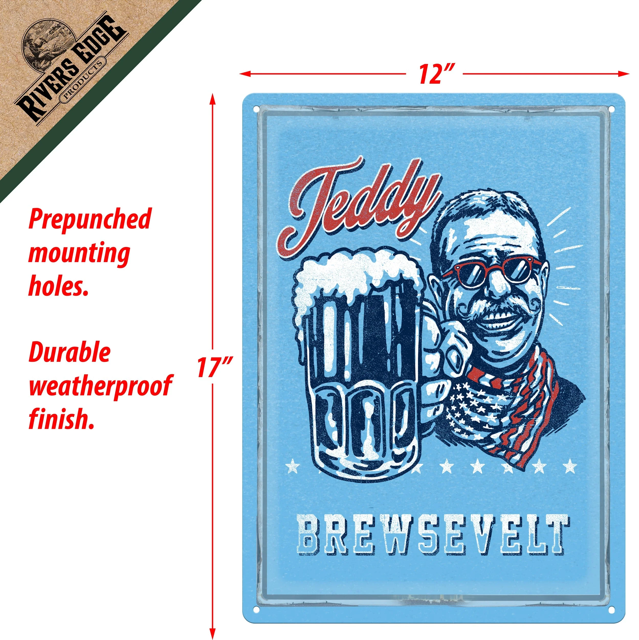 Tin Sign 12in x 17in-Teddy Brewsevelt - Image 2