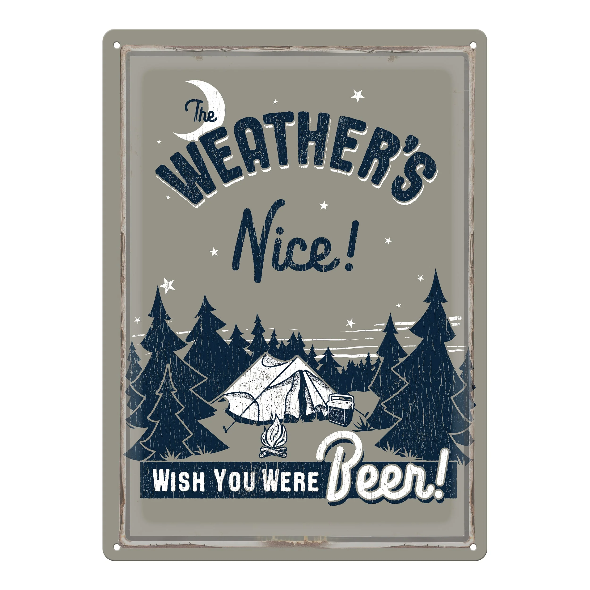 Tin Sign 12in x 17in-Wish You Were Beer - Image 1