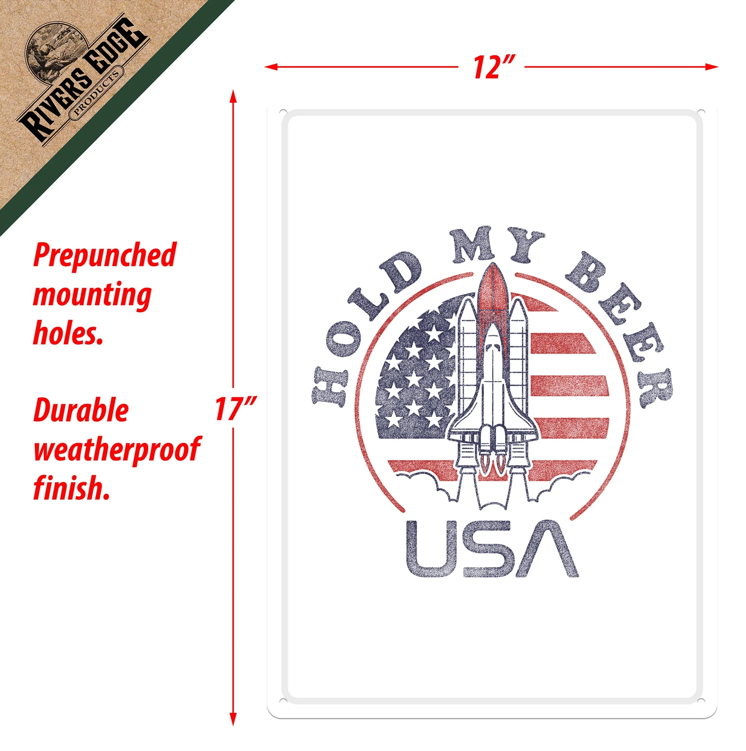 Tin Sign 12in x 17in-Hold My Beer NASA - Image 2