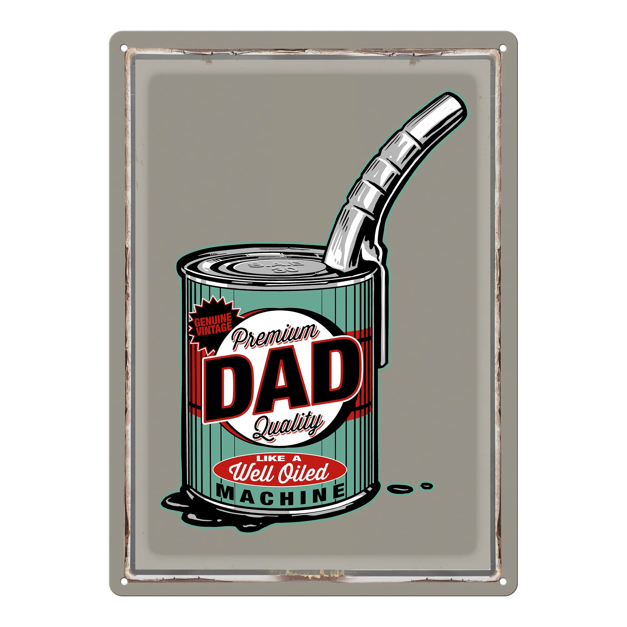 Tin Sign 12in x 17in-Dad Well Oiled Machine - Image 1