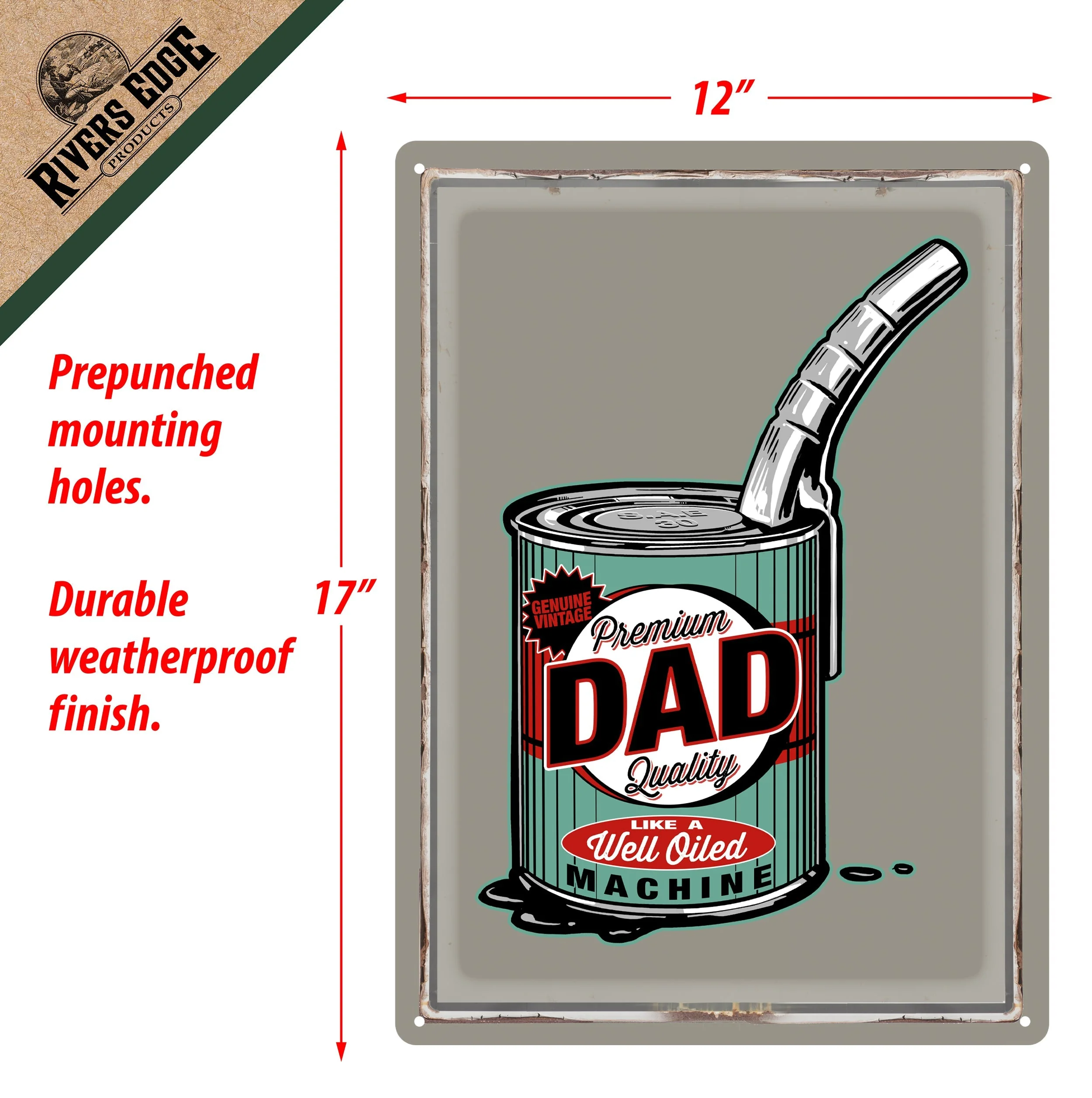 Tin Sign 12in x 17in-Dad Well Oiled Machine - Image 2