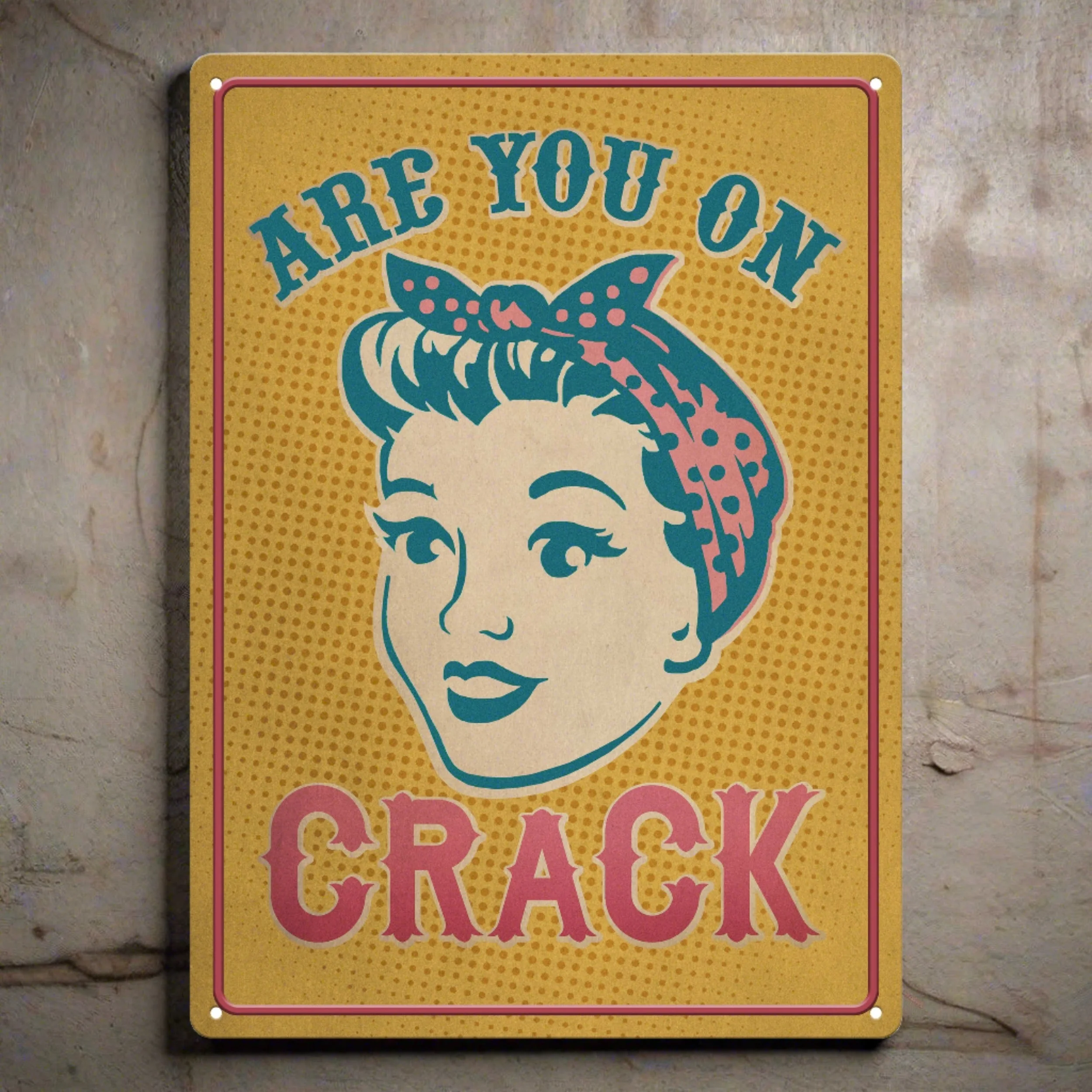 Tin Sign 12in x 17in-Are You On Crack - Image 1