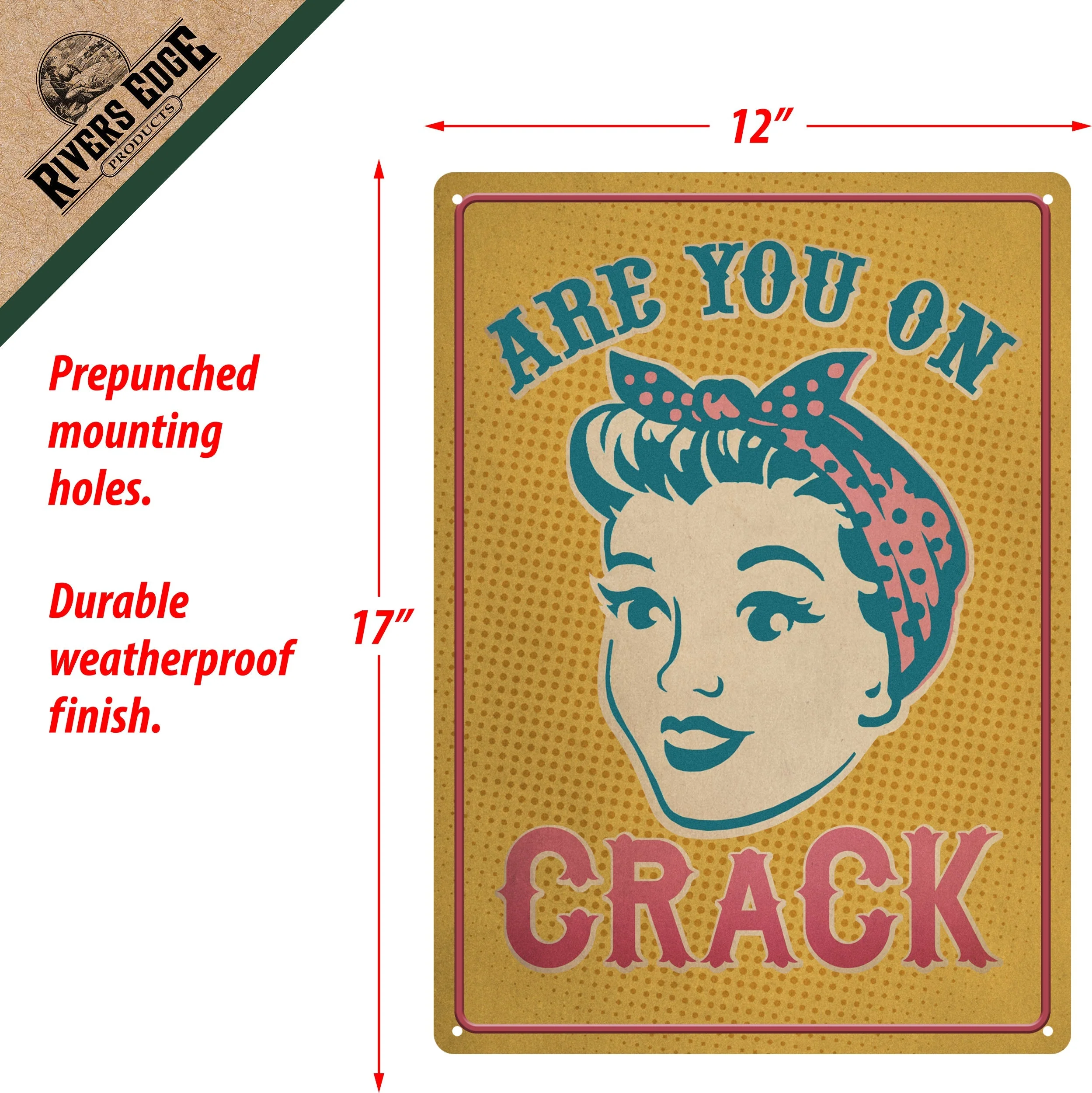 Tin Sign 12in x 17in-Are You On Crack - Image 2