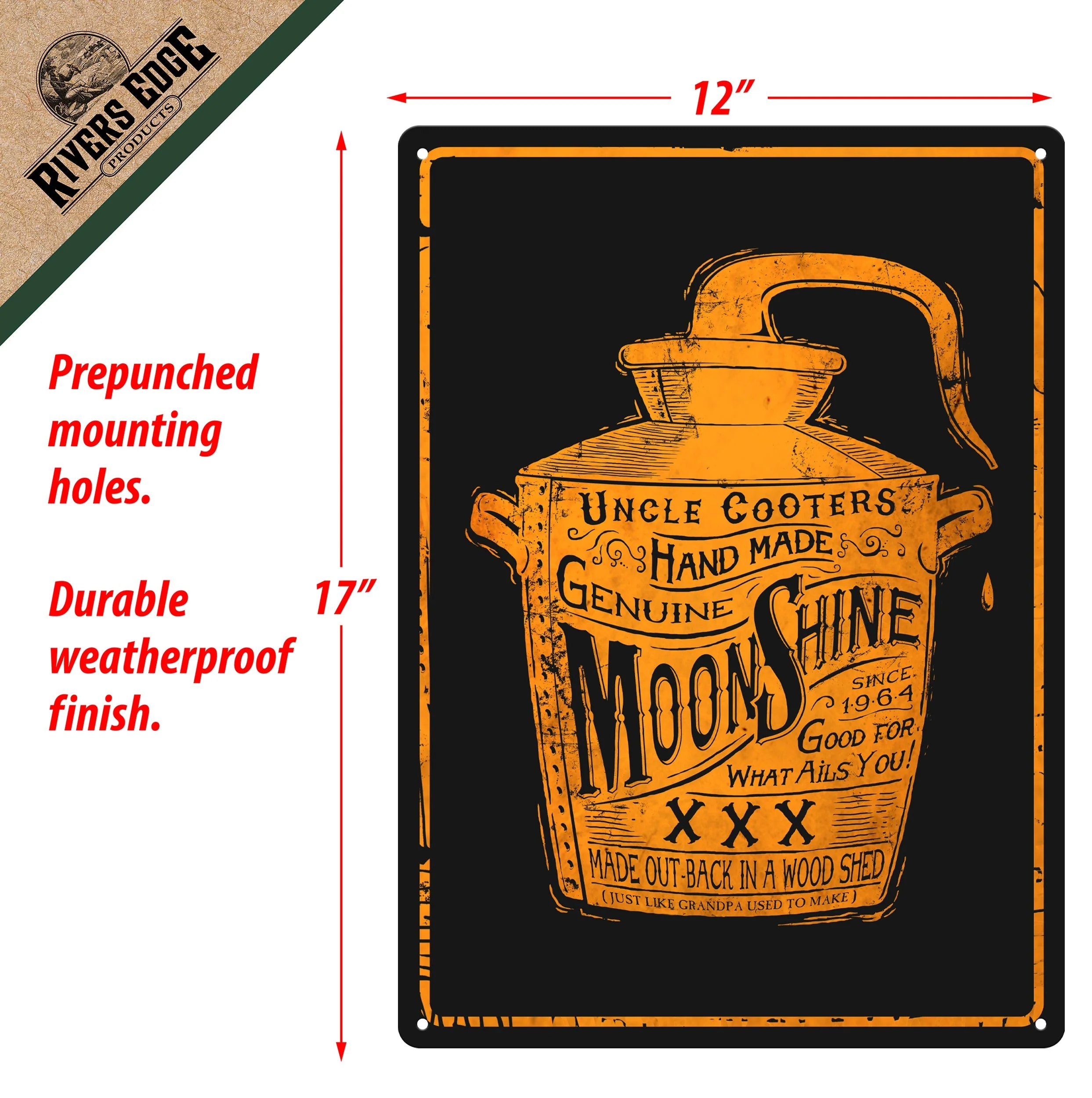 Tin Sign 12in x 17in-Moon Shine - Image 2