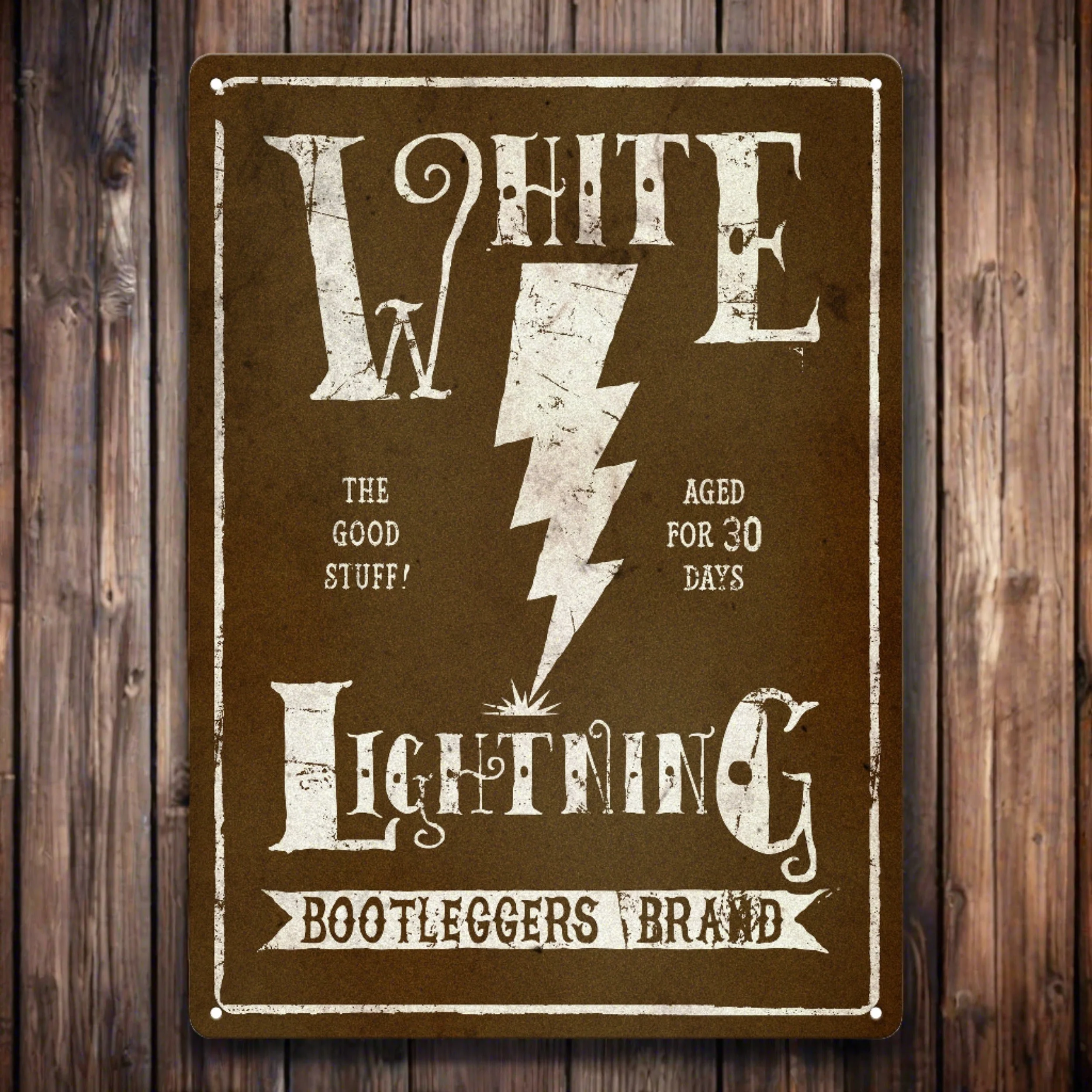 Tin Sign 12in x 17in-White Lightning - Image 1