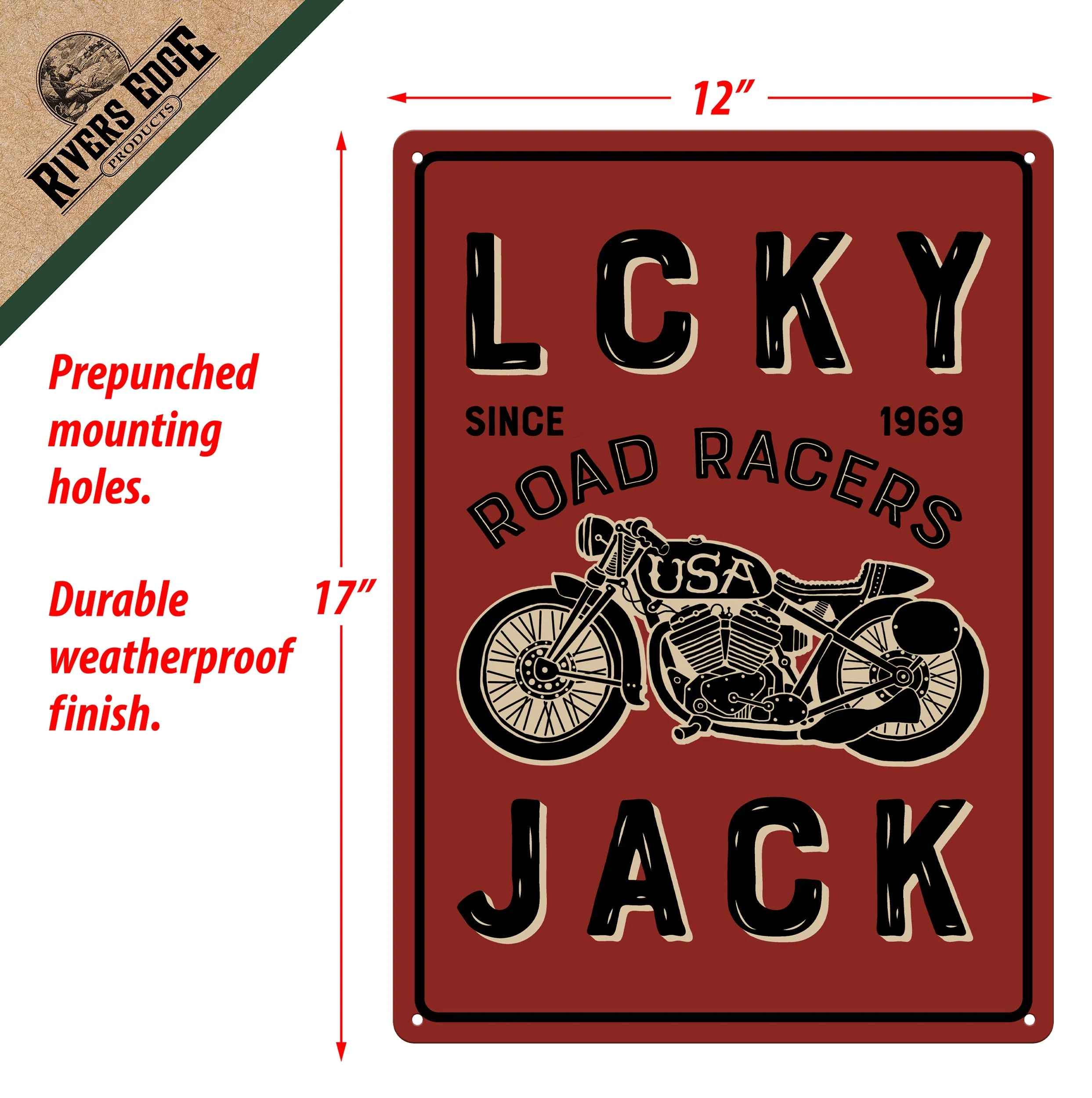 Tin Sign 12in x 17in-LCKY Jack - Image 2