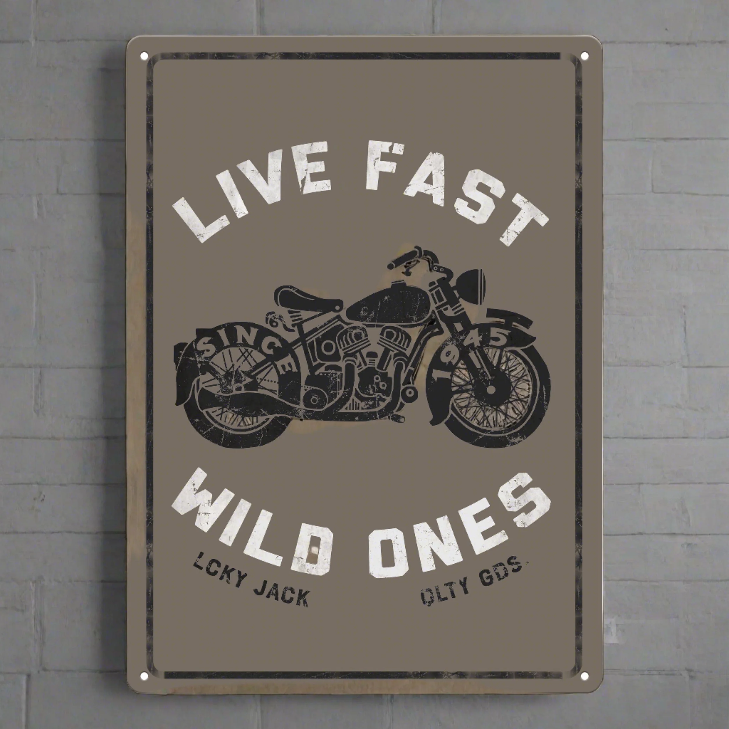 Tin Sign 12in x 17in-Live Fast Wild Ones - Image 1