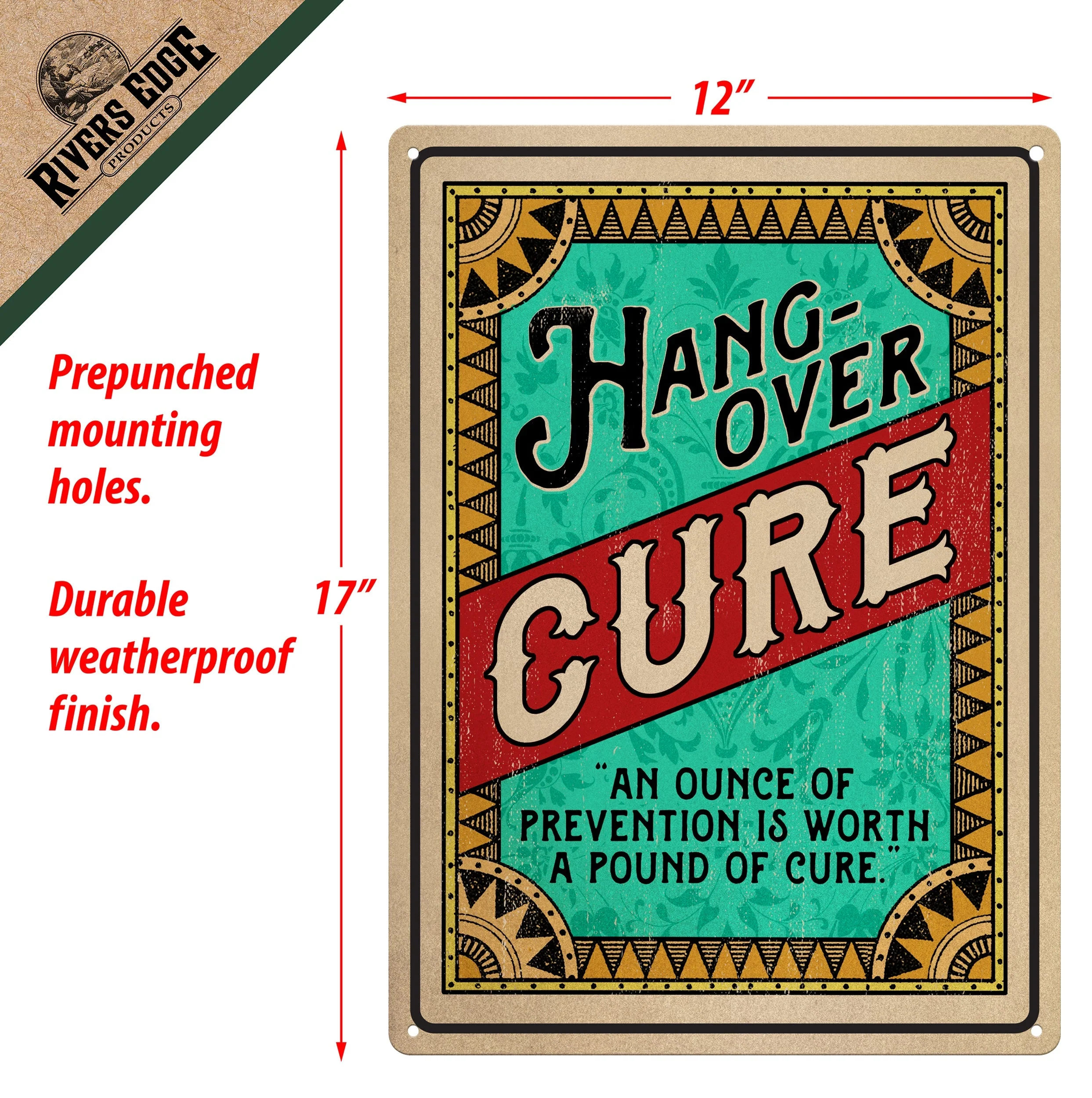 Tin Sign 12in x 17in-Hangover Cure - Image 2