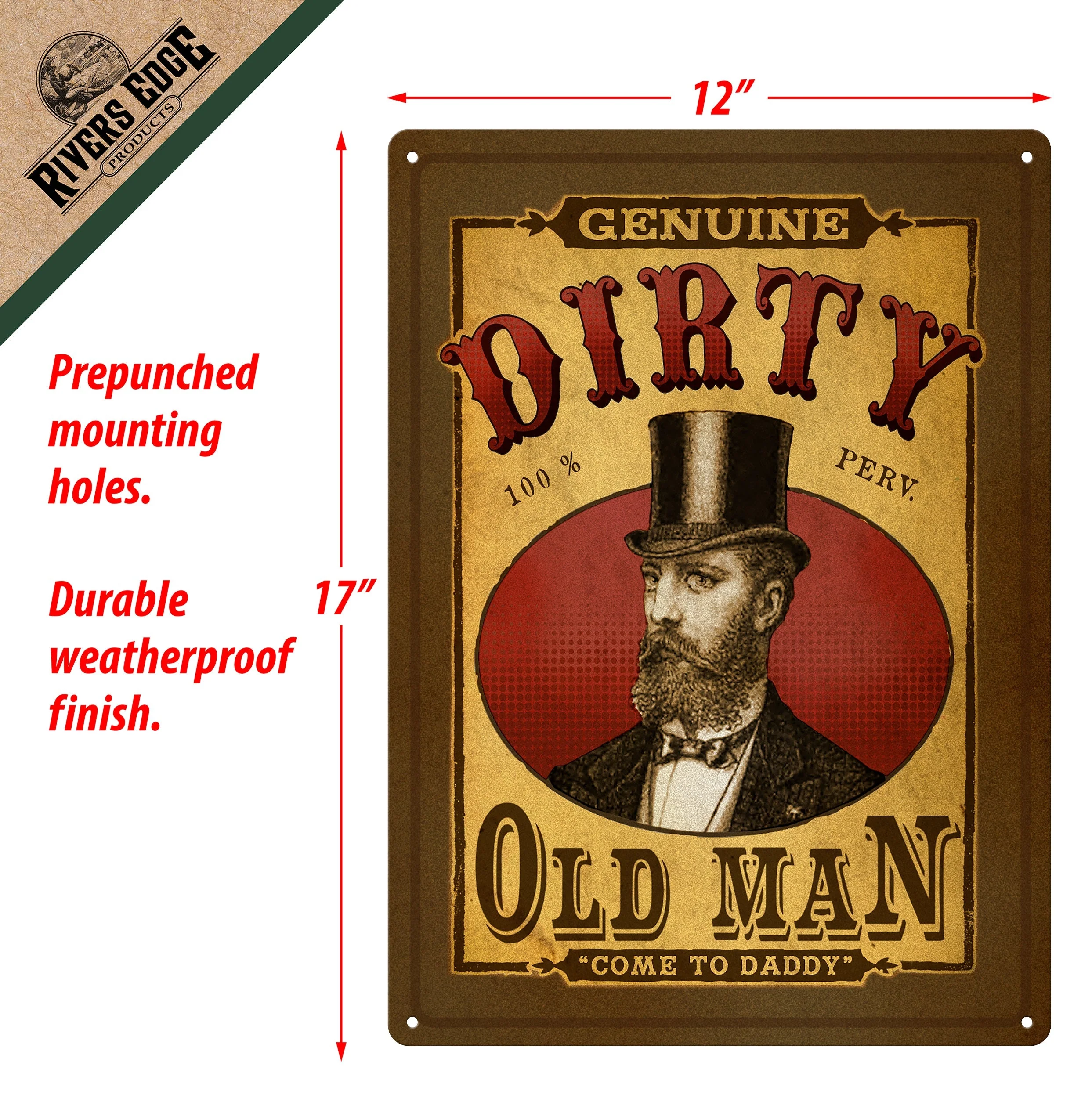Tin Sign 12in x 17in-Dirty Old Man - Image 2
