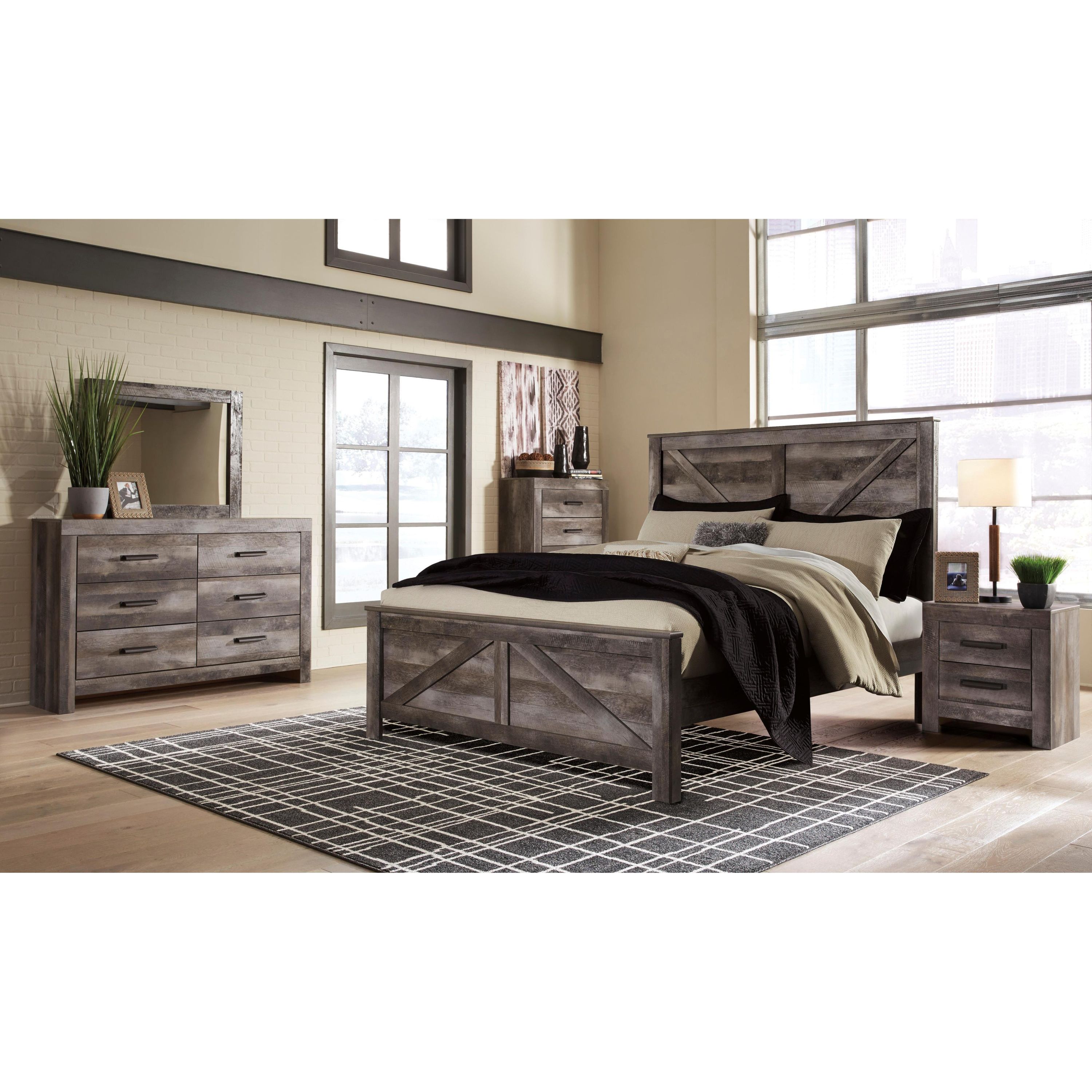Signature Design by Ashley Wynnlow B440 6 pc King Crossbuck Panel Bedroom Set - Image 1