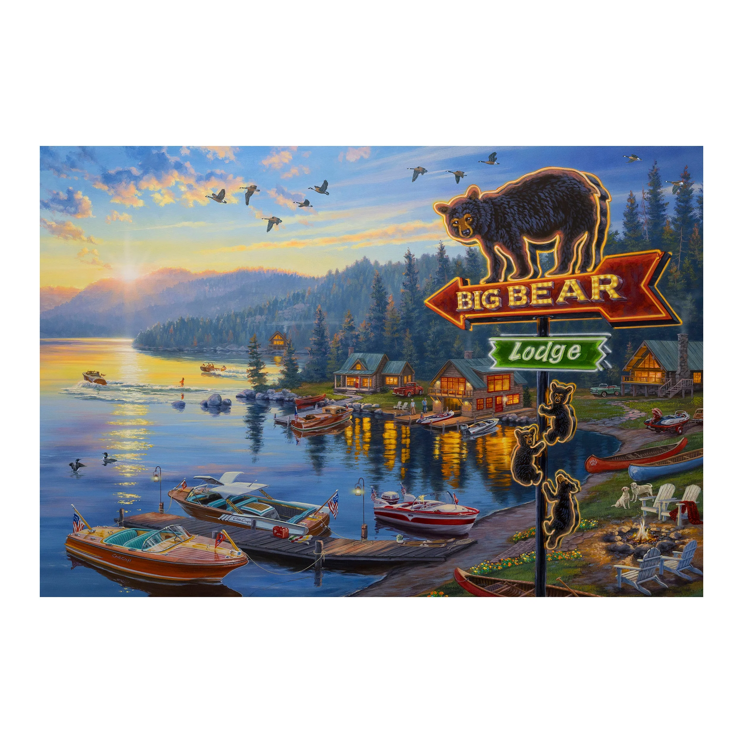 LED Art 24in x 16in-Big Bear Lodge - Image 1