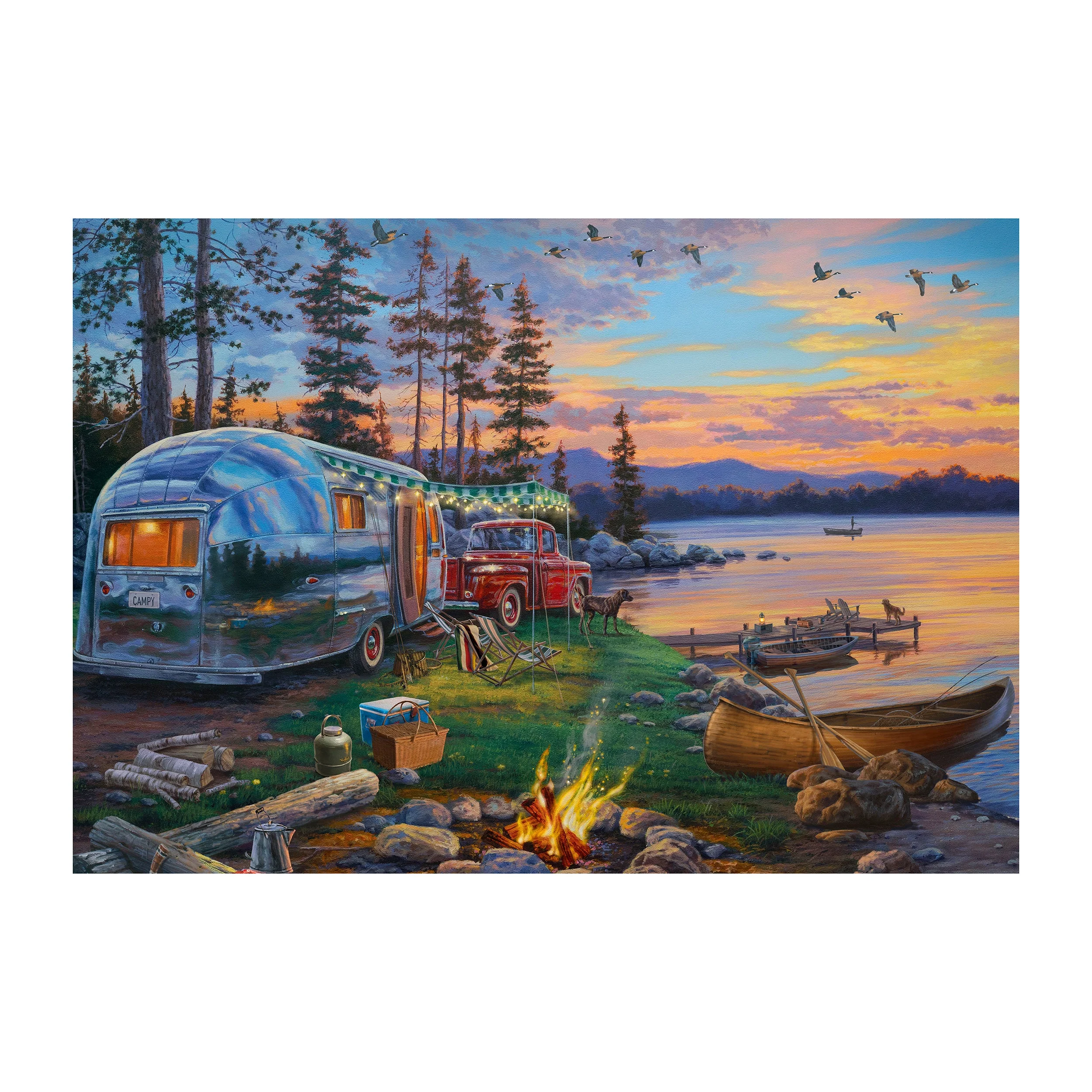 LED Art 24in x 16in-Happy Campers