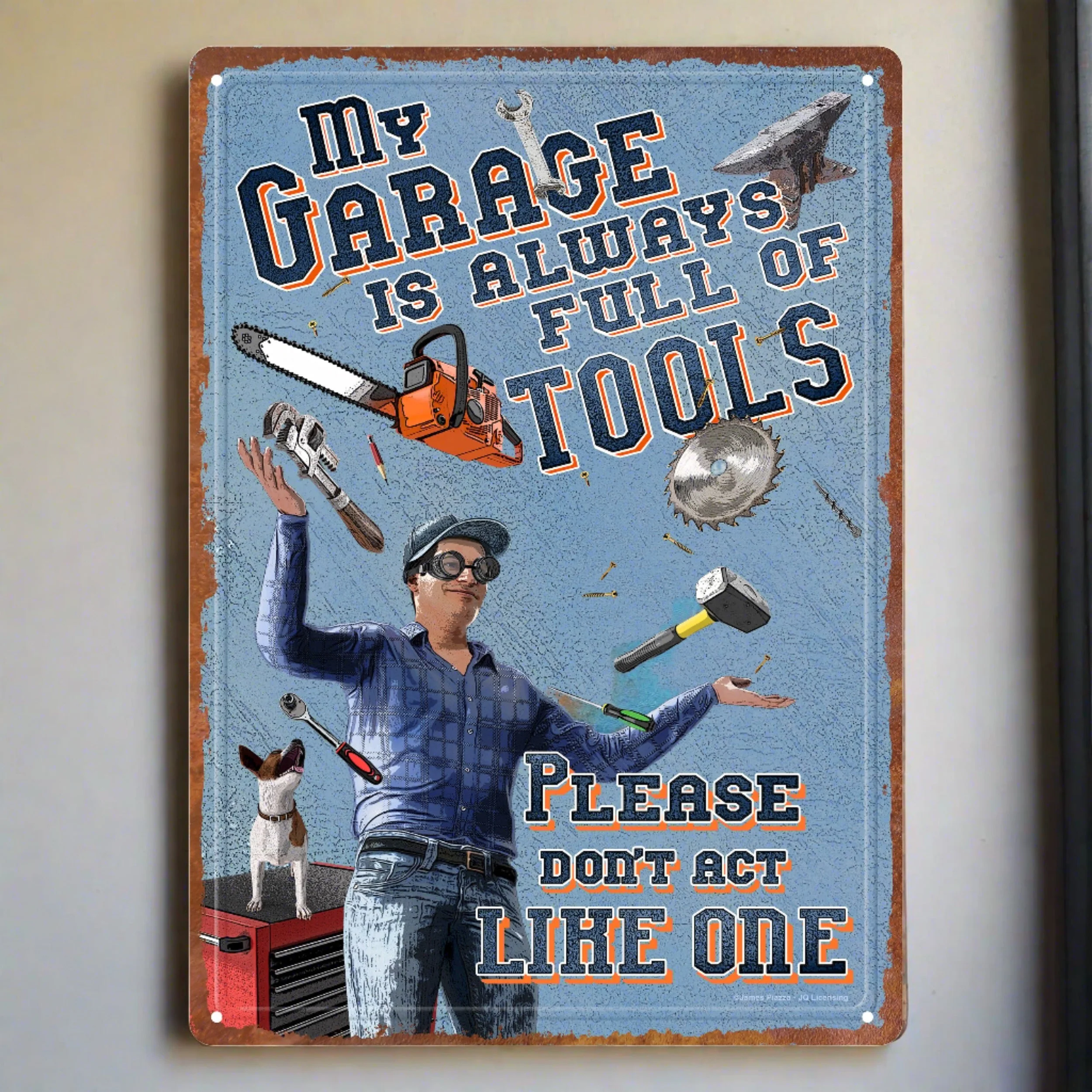 Tin Sign 12in x 17in-Garage Tools - Image 1