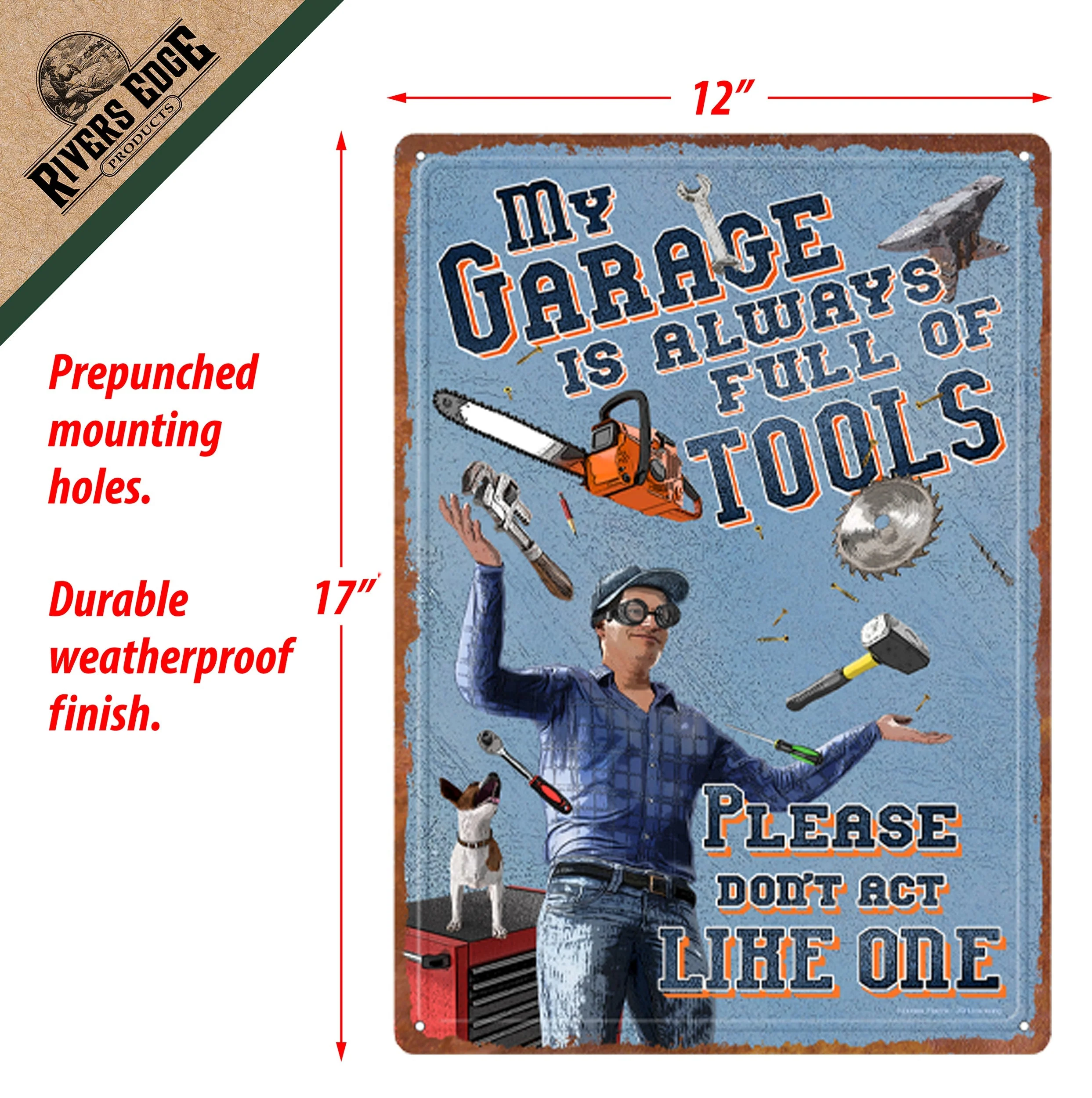 Tin Sign 12in x 17in-Garage Tools - Image 2