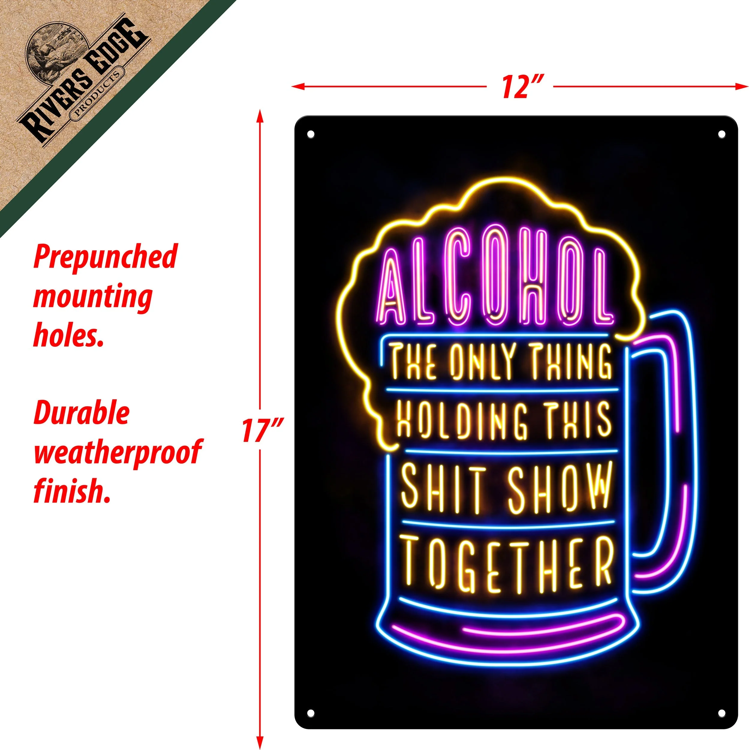 Tin Sign 12in x 17in-Alcohol Show - Image 2