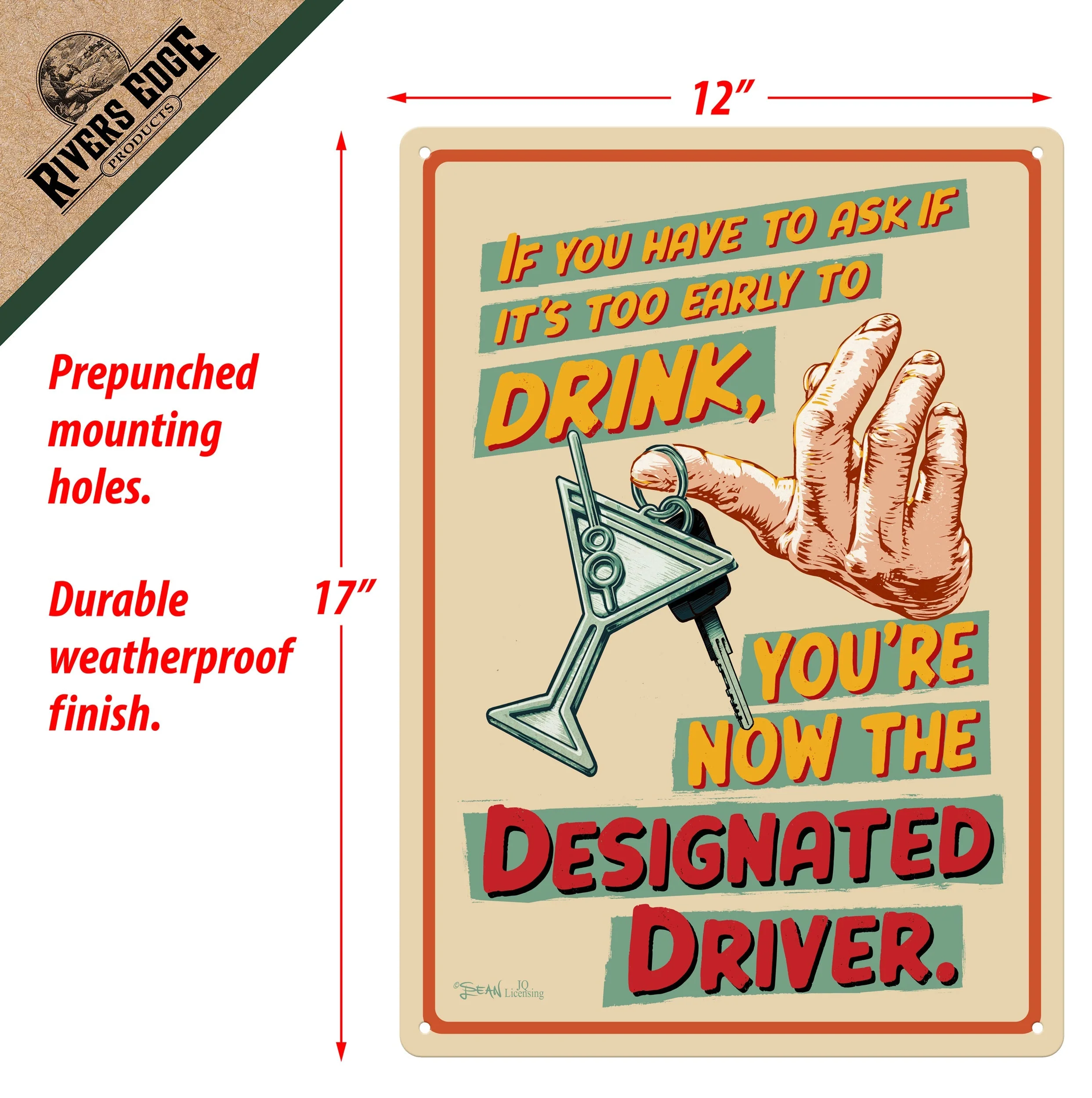 Tin Sign 12in x 17in-Designated Driver - Image 2