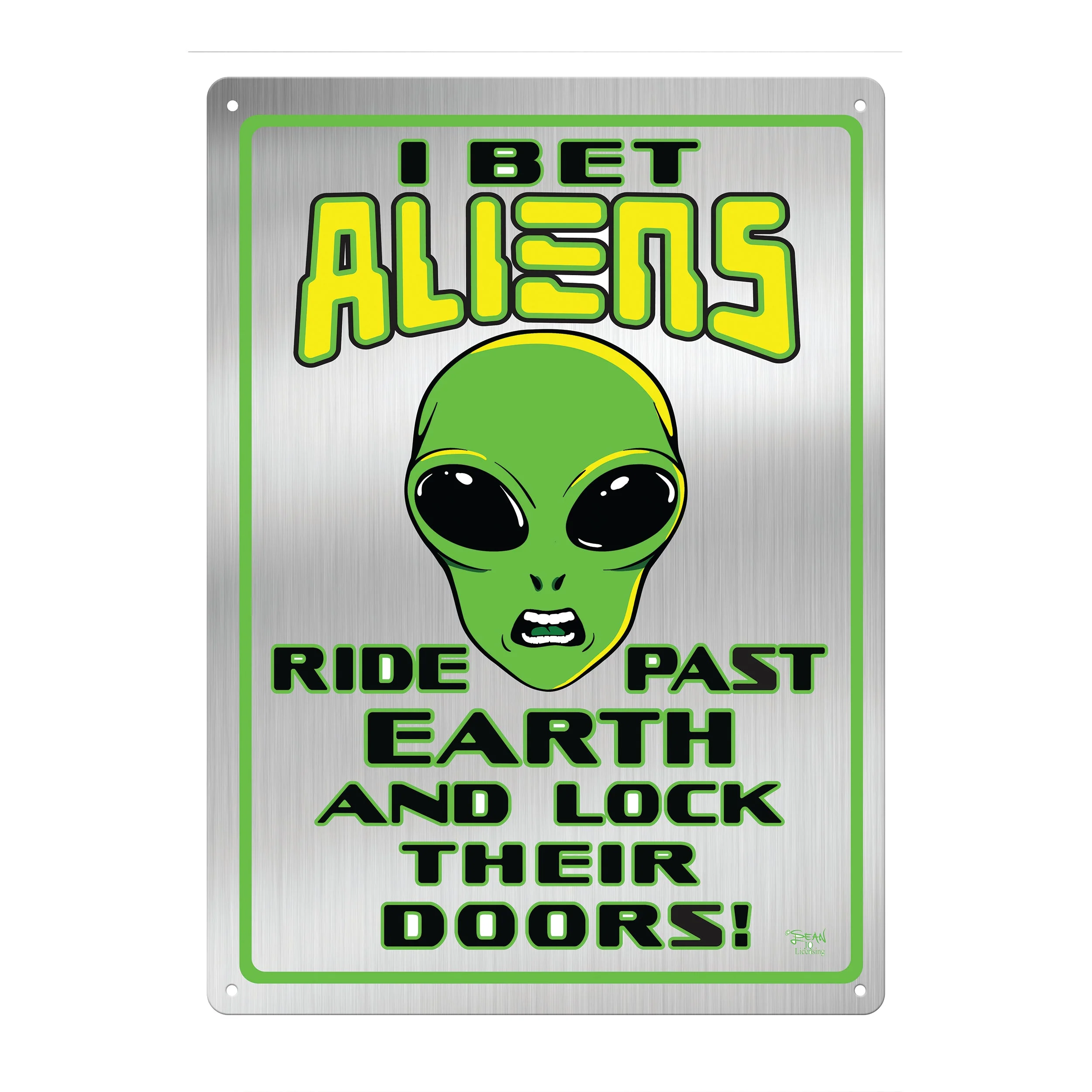 Tin Sign 12in x 17in-Aliens Lock Doors
