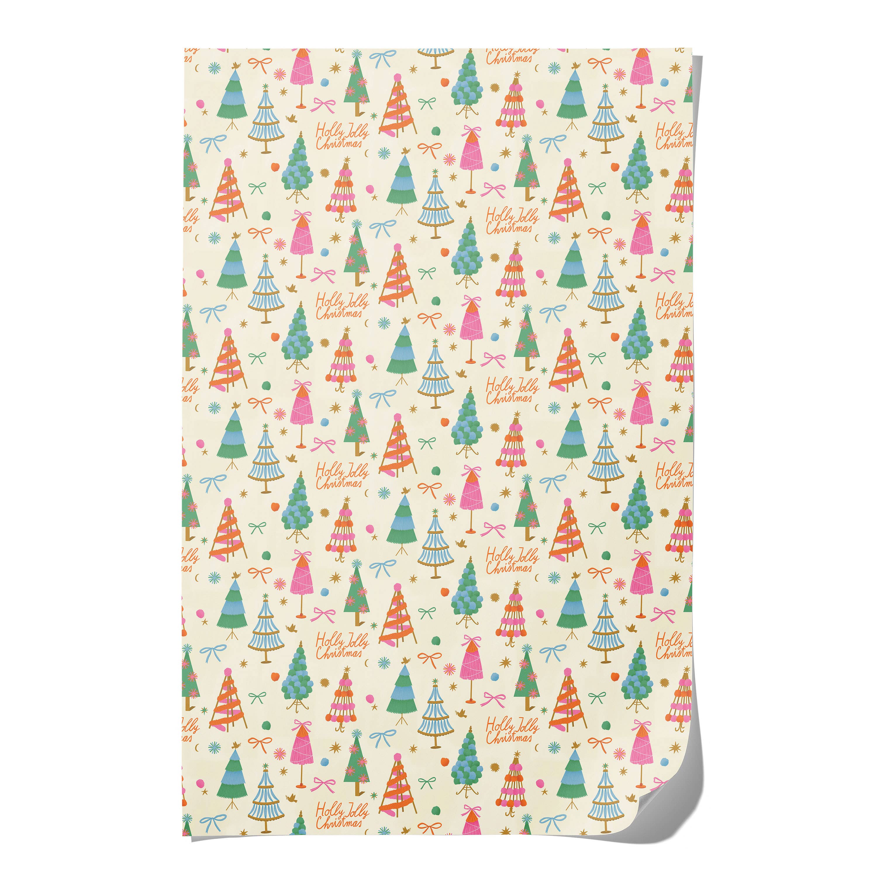 Holly Jolly Trees holiday wrapping paper - Image 3