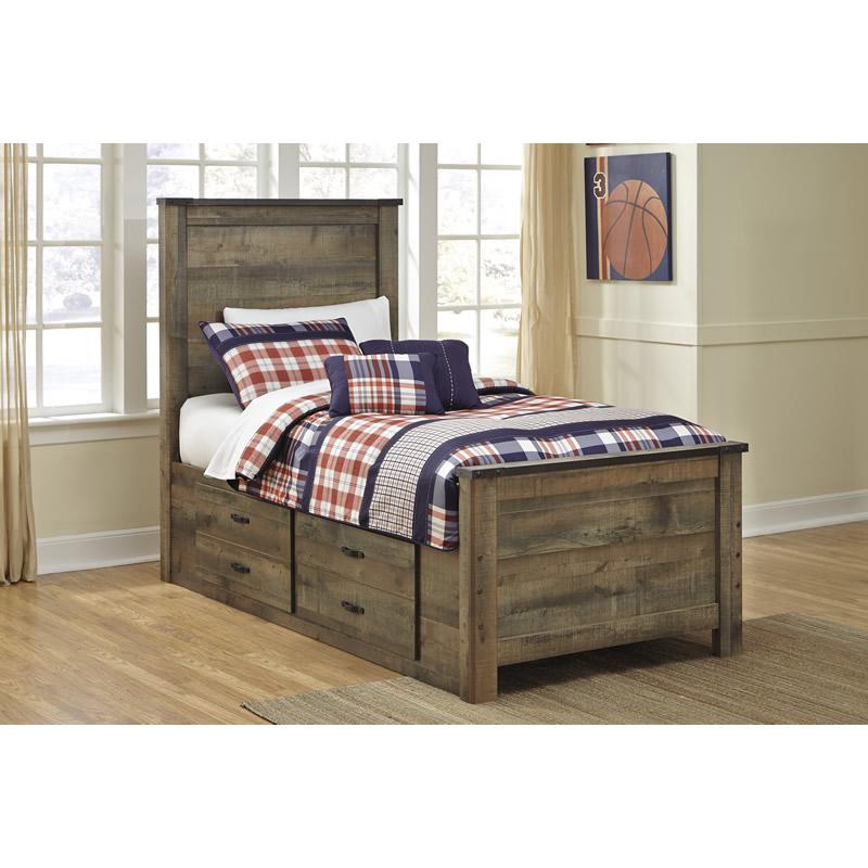 Signature Design by Ashley Trinell B446B15 Twin Panel Bed with 2 Storage Drawers - Image 1