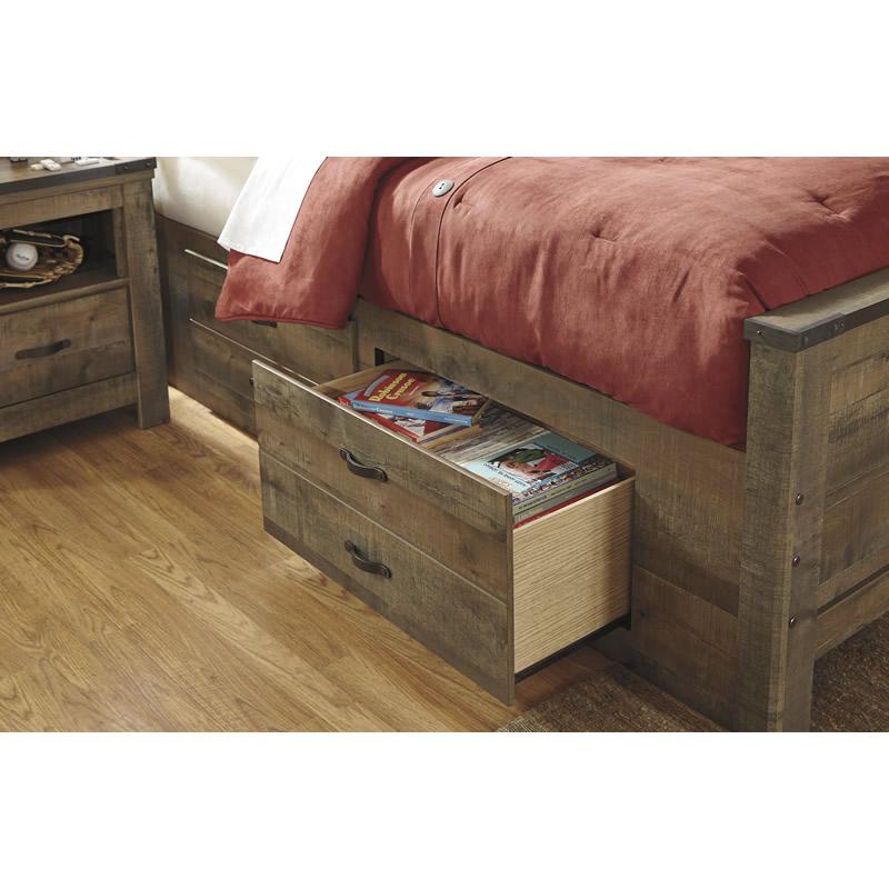 Signature Design by Ashley Trinell B446B15 Twin Panel Bed with 2 Storage Drawers - Image 3