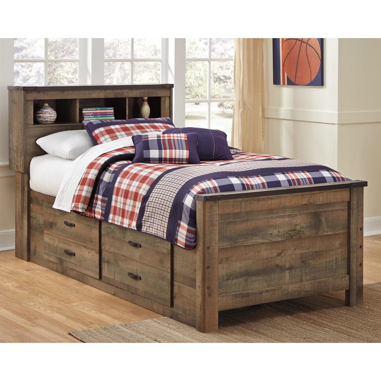 Signature Design by Ashley Trinell B446B17 Twin Bookcase Bed with 2 Storage Drawers - Image 2