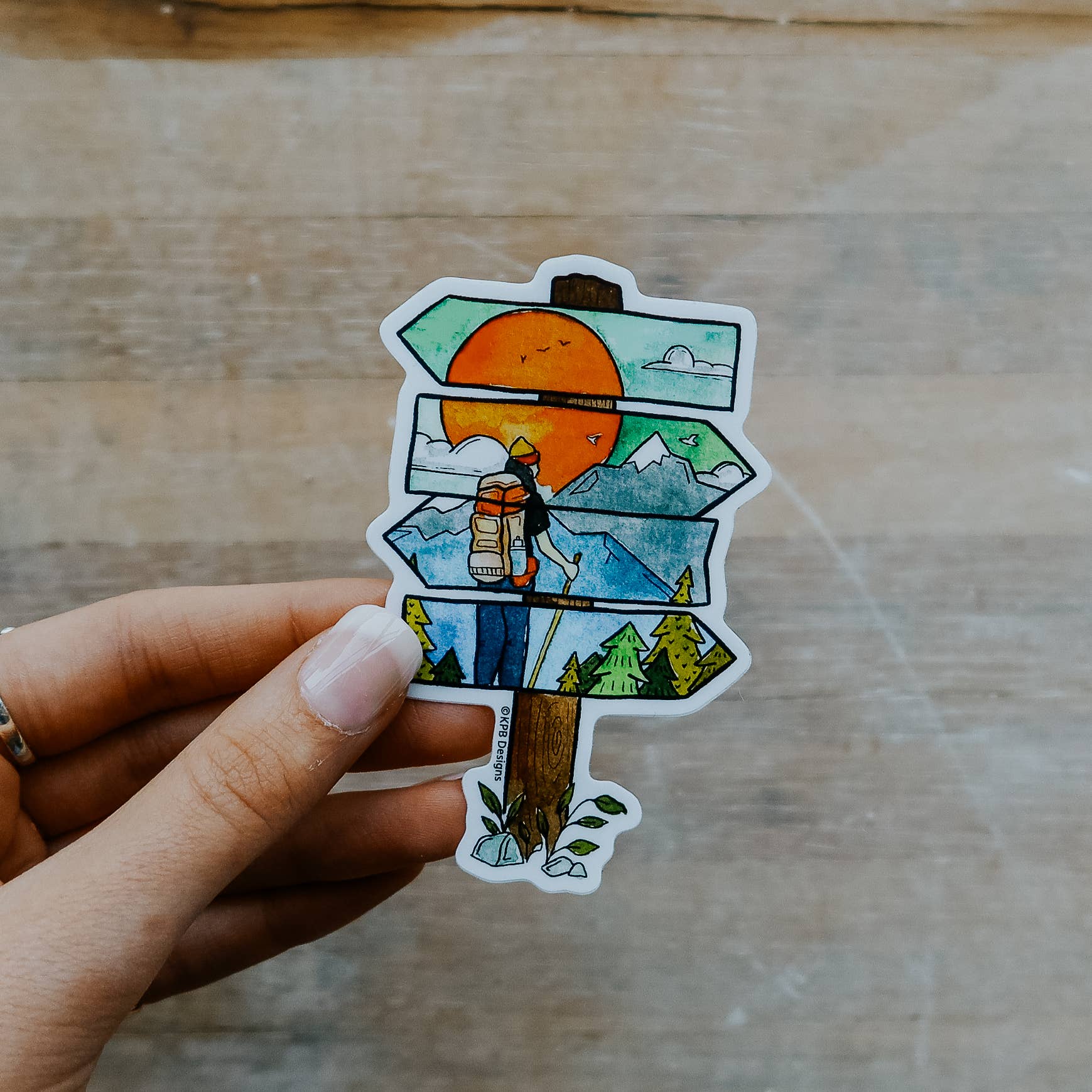 Sign Hiker Vinyl Sticker (3x3in) - Image 2