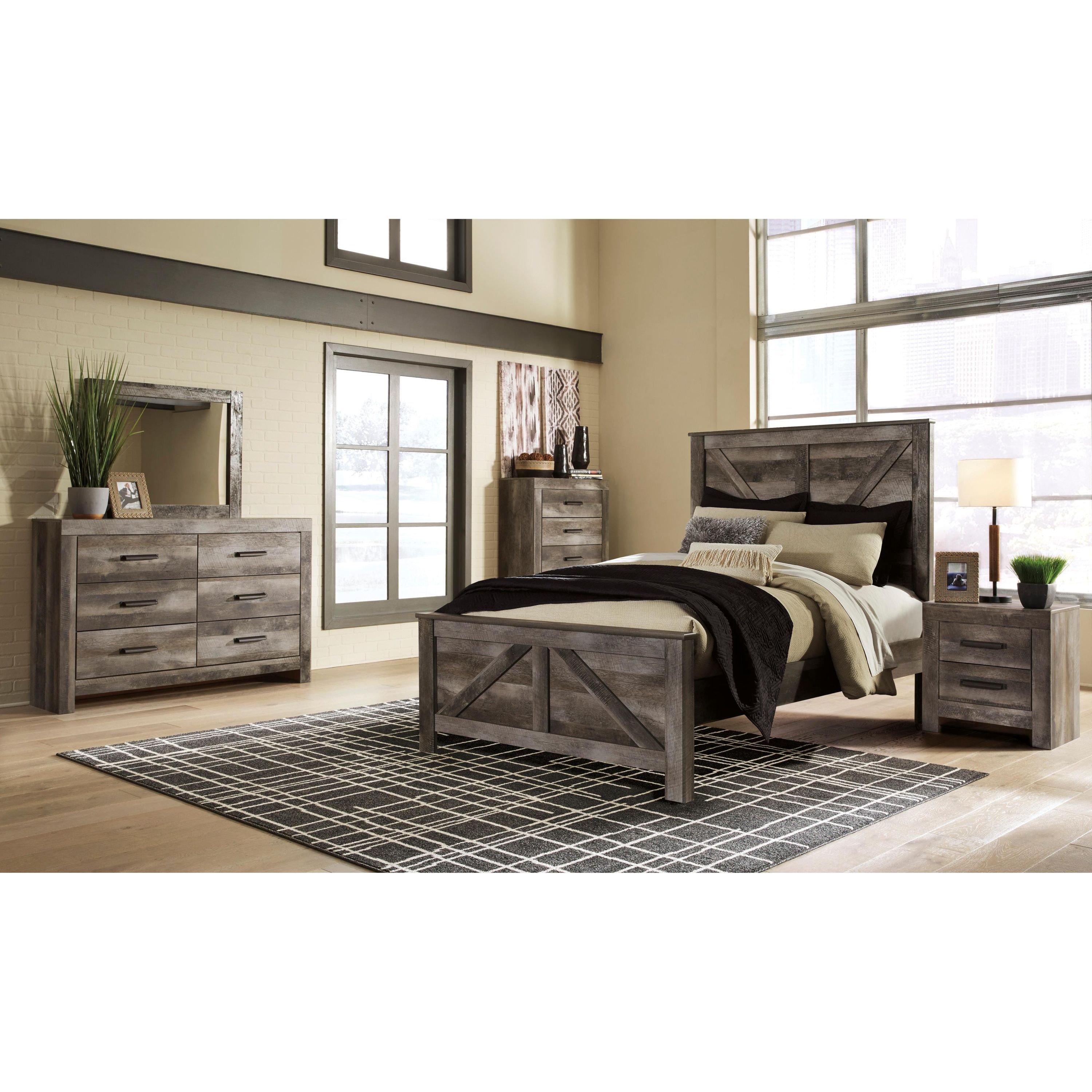 Signature Design by Ashley Wynnlow B440B24 6 pc Queen Crossbuck Panel Bedroom Set - Image 1