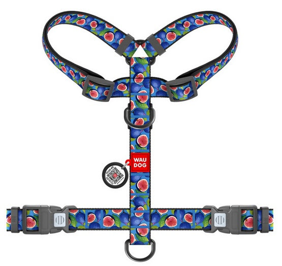 Collar WauDog Nylon Szelki nylonowe anatomiczne w kształcie litery H, z QR-paszportem, plastikowy fastex, wzór FIGA, rozmiar M 20mm - Image 2