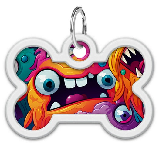 Collar WauDog Smart ID Zawieszka z QR-paszportem kość 4x3cm zębate potwory - Image 2
