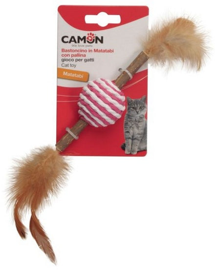 Camon Cat Toy Matatabi z kulą i piórkami - podwójna stymulacja z matatabi - Image 2